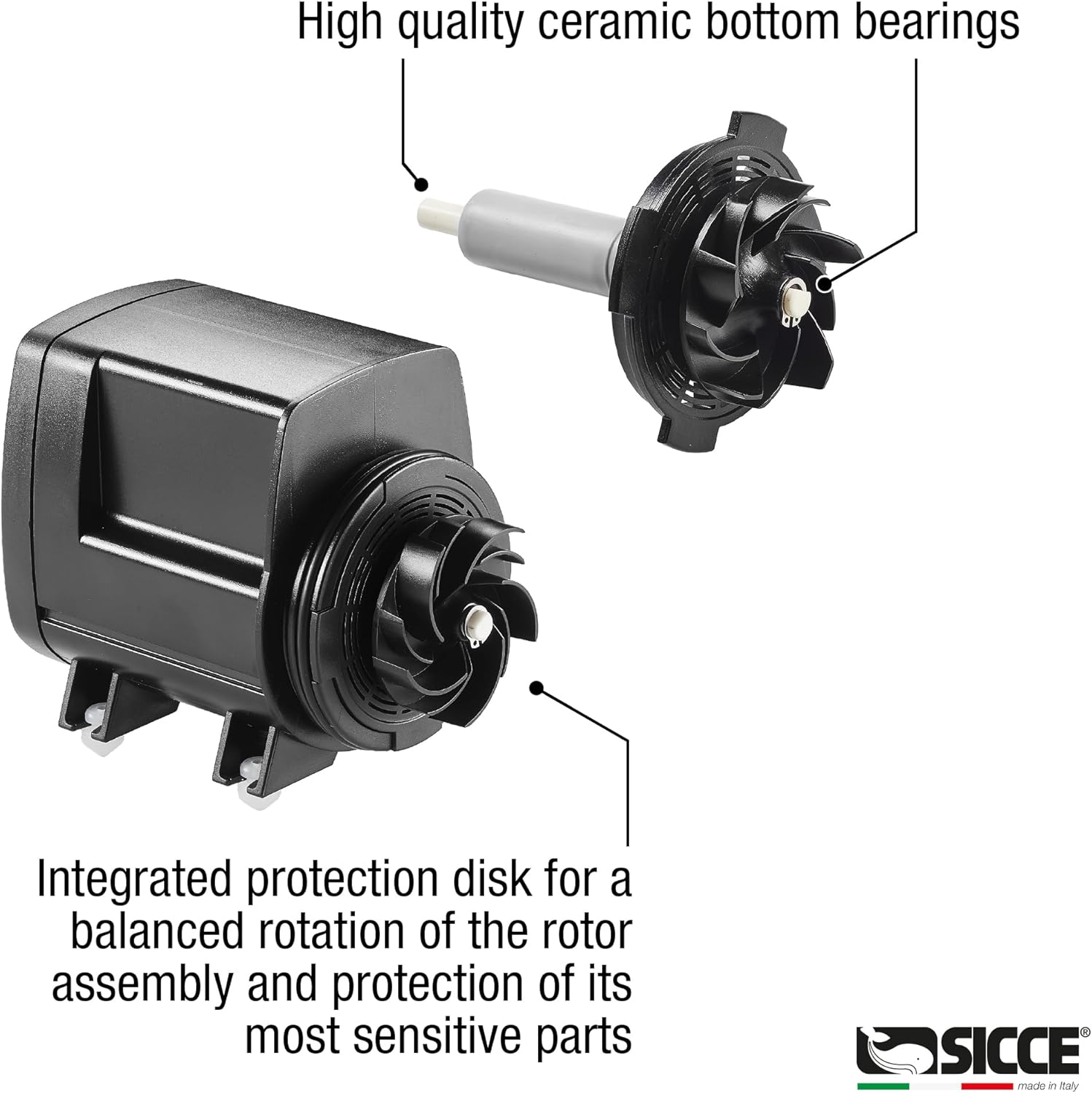 SICCE Syncra ADV 7.0 Water Pump 1900 GPH Italian Made Aquarium DC Return with Controller | Quiet, Submersible or External | Fish Tank, Sump, Pond, Freshwater and Saltwater Marine Use