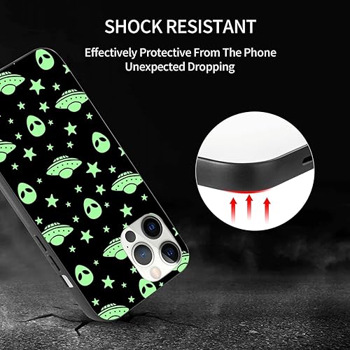 Miniatura 6 de Funda compatible con iPhone 12, iPhone 12 Pro, misterioso alienígena OVNI funda para iPhone, protección contra caídas, delgada, a prueba de golpes,