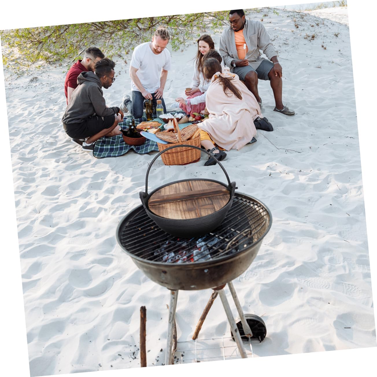 Japanese Sukiyaki Hot Pot Camping Cookware Hotpot Fondue Pot Soup Pot Cooking Pasta Skillet Warmer