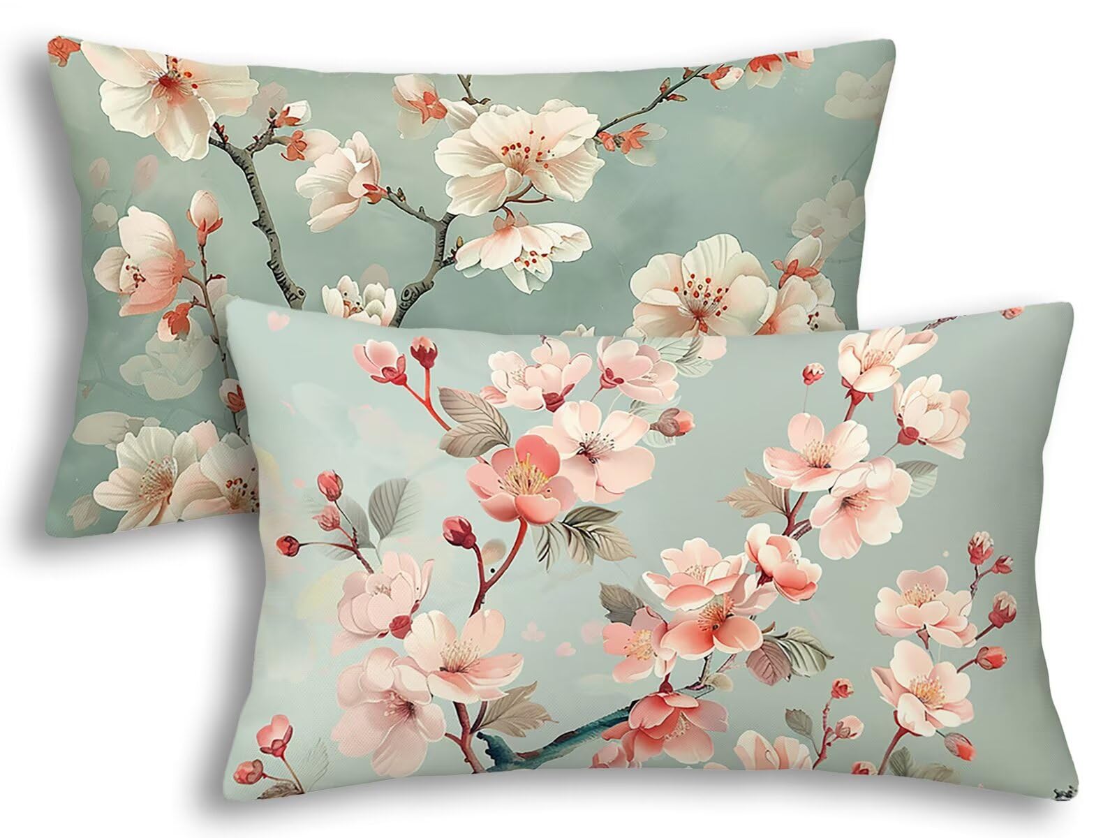 Housse de coussin printemps rectangulaire fleur pour sublimer votre canapé