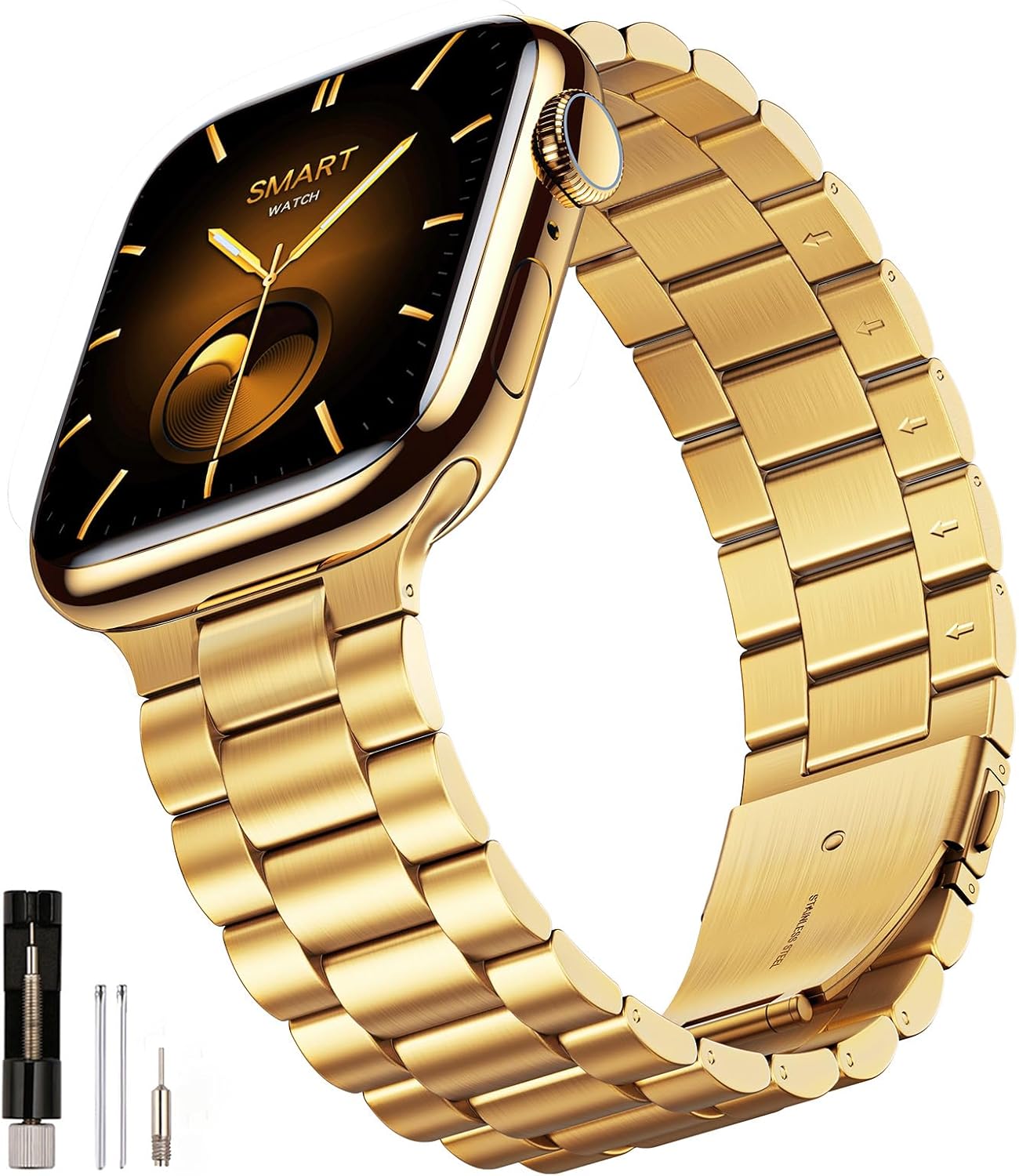 SUNFWR Compatible with Apple Watch Band 44mm 45mm 42mm 46mm 49mm for Men Women, Stainless Steel Metal iWatch Band for Apple Watch Series 11/10/9/8/7/6/5/4/3/2/1/SE/SE2/SE3 Ultra3/2/1 (No case)