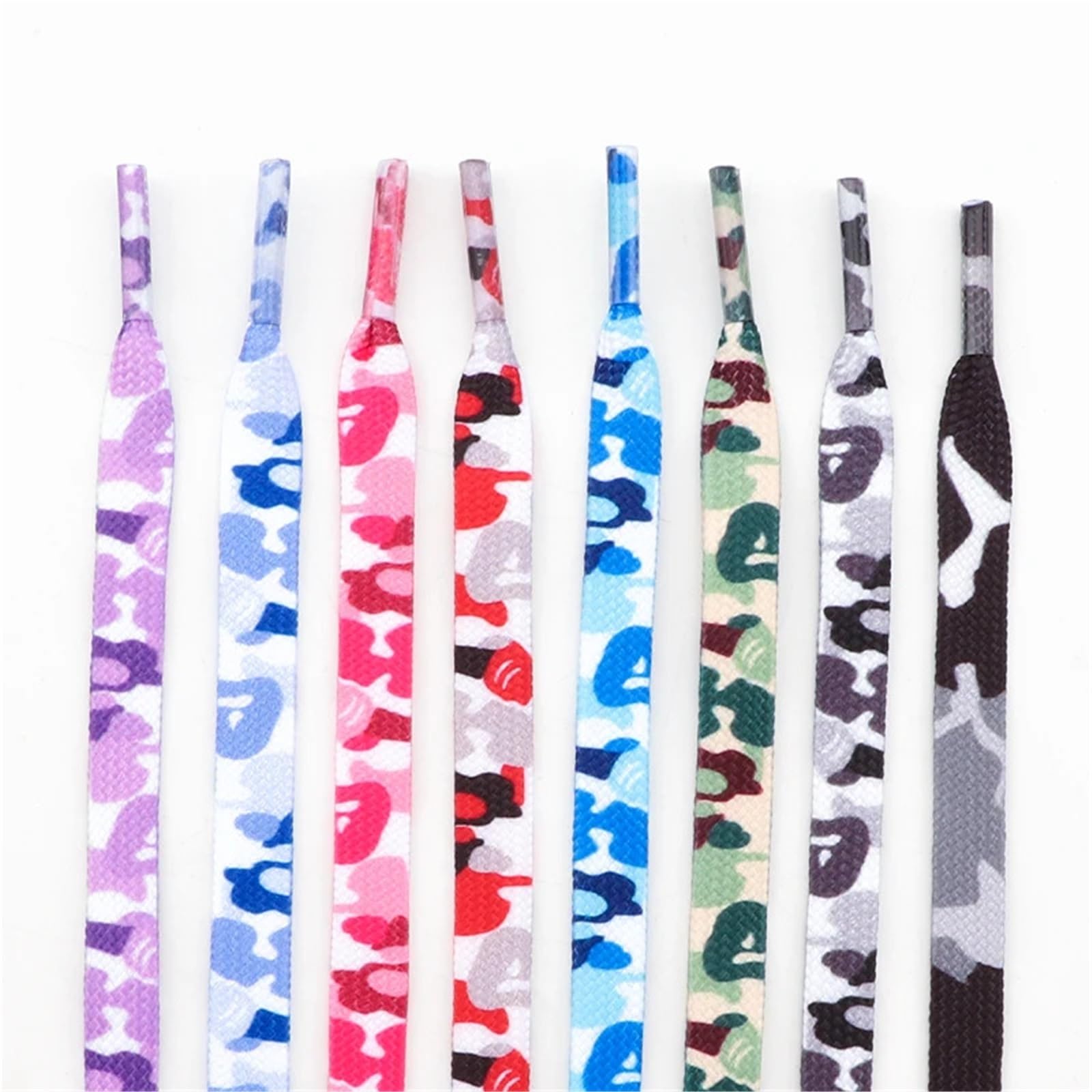 10 Paar bunte Schnürsenkel mit Aufdruck, flache Für Sneaker