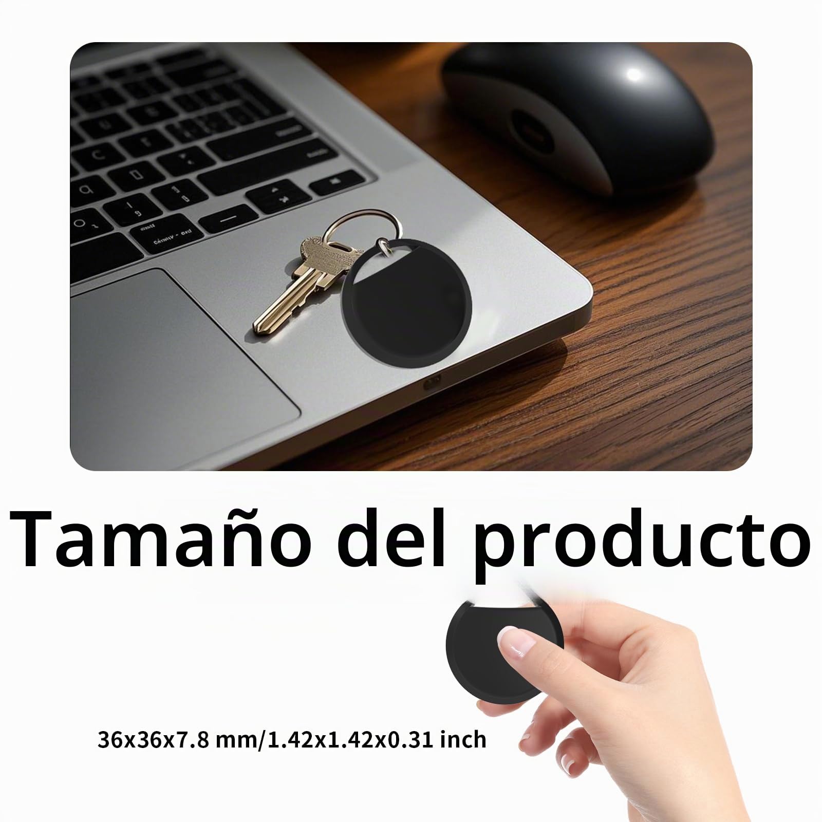 RSH AirTag Smart Tag Pro, rastreador de Maletas Compatible con Apple Where is App (Solo iOS), buscador de Llaves para Llaves, Equipaje, Maleta, Cartera, Impermeable IP67, Paquete de 4
