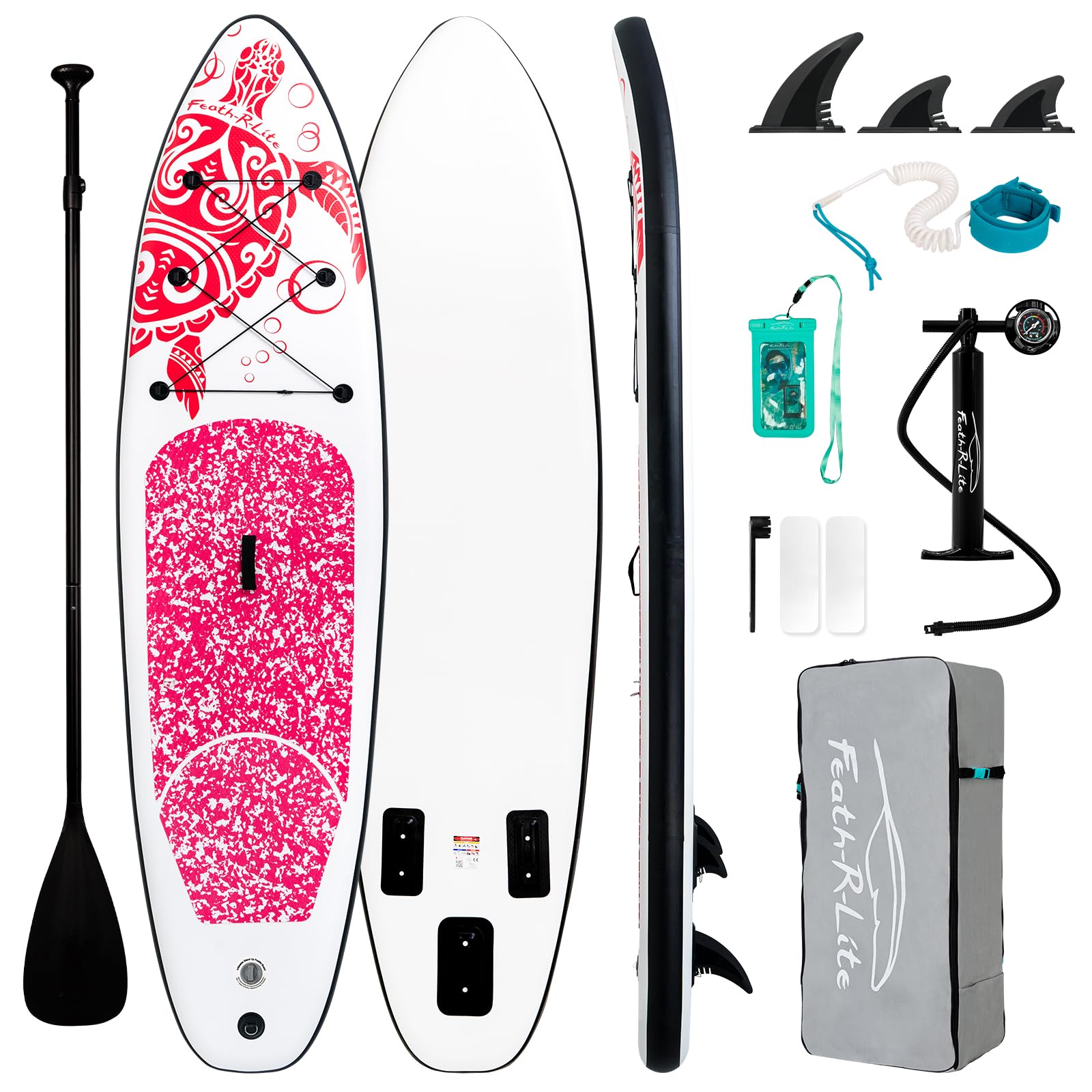 FEATH-R-LITE Inflatable Stand Up Paddle Board with Beginner SUP
