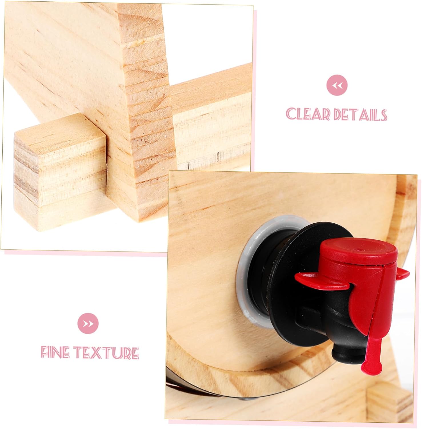 UPKOCH 1set Wooden Barrel Red Wine Barrel for Beer Whiskey and Brandy Aging Wooden Dispenser for Home Bar and