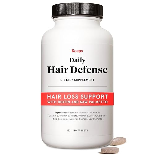 Keeps Suplemento diario para el crecimiento del cabello para un cabello visiblemente más grueso y de aspecto más completo, suplemento para adelgazar