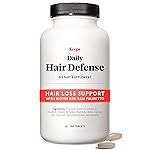 Keeps Daily Hair Growth Supplement for Visibly Thicker, Fuller Looking Hair - Hair Thinning Supplement with Biotin, Saw Palmetto, Vitamins A, B6, B12, C, D & Calcium - Men & Women - 3 Month Supply