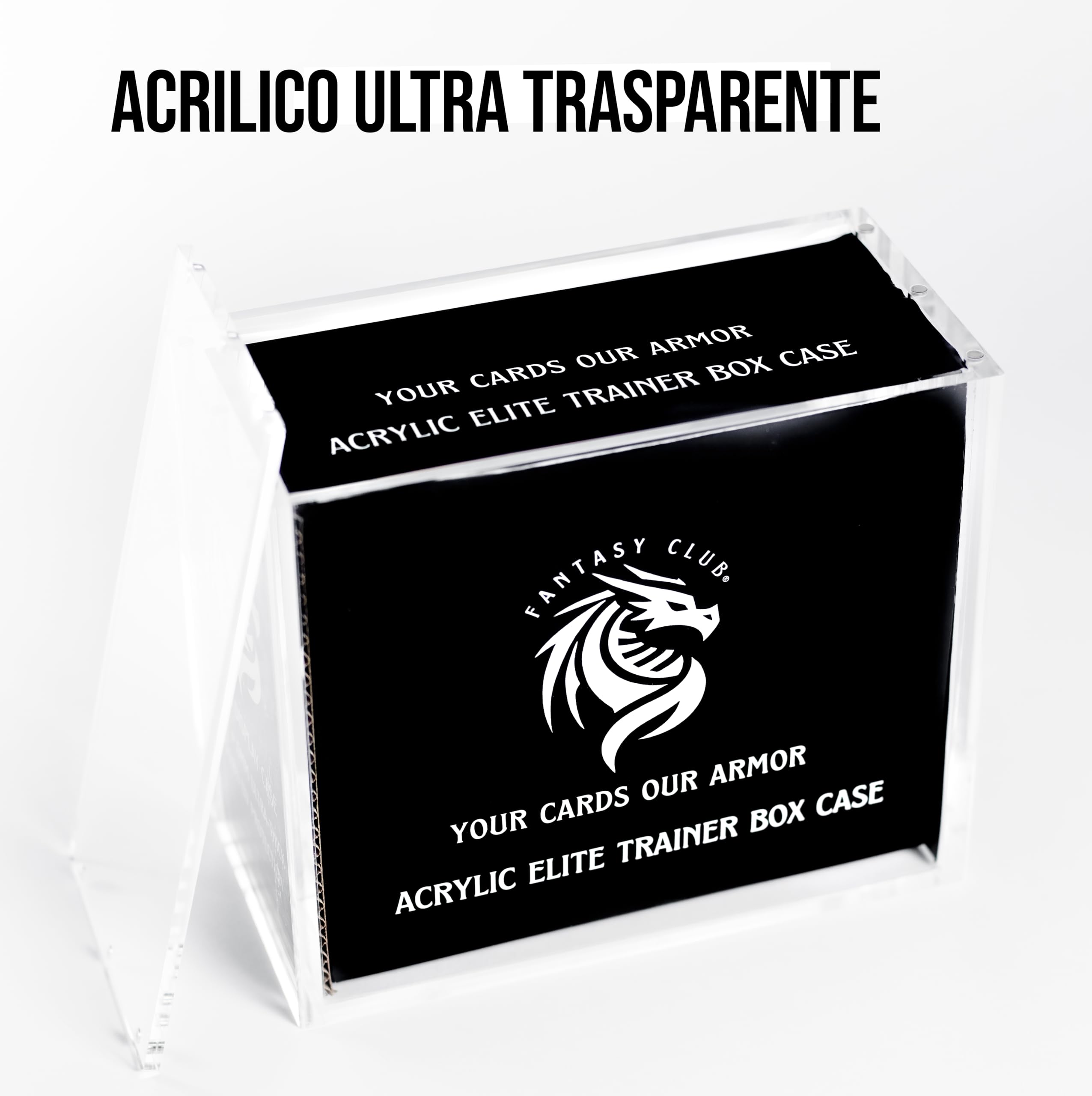 FANTASY CLUB | Scatola Acrilica per Elite Trainer Box, Acrilico ultra spesso 8 mm + 5 mm con magneti potenti e protezione UV al 99+% | Valorizza la tua collezione sigillata e conserva i tuoi ETB mint