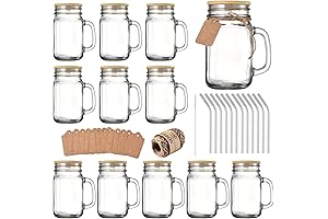 16 oz Glass Mason Jars with Lids and Straws: The Perfect Addition...