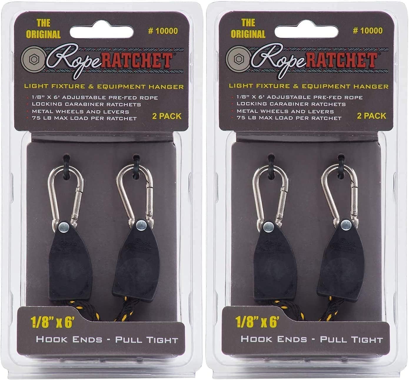 Amazon.com: Rope Ratchet 1/8 Ratchet 4 PAK with Spring Clips (2 Pair ...