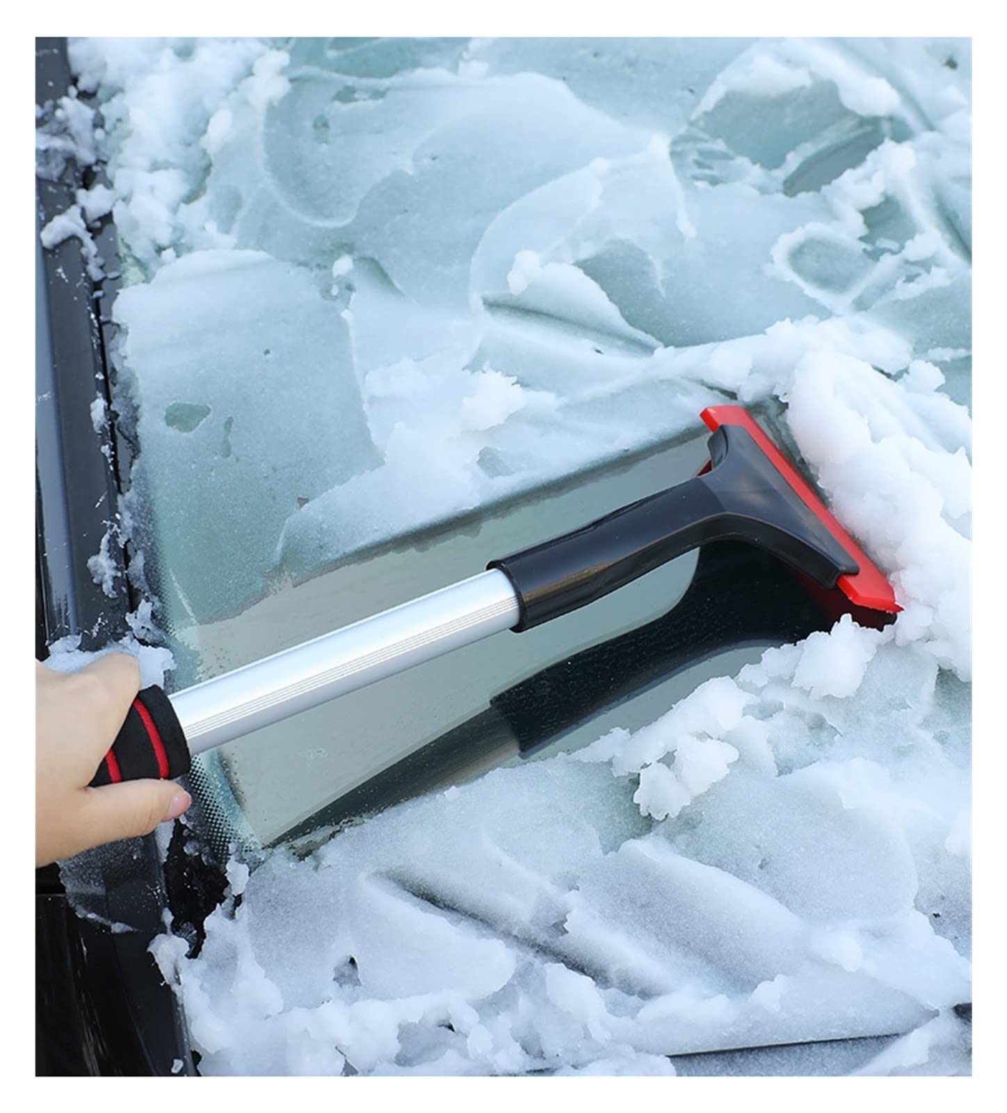 Brosse à Neige pour Pare-Brise, grattoir à Neige Extensible, poignée en Mousse EVA sur poignée en Aluminium, Brosse à Neige télescopique pour grattoir à Glace Automatique, Voiture Camion SUV Parabr