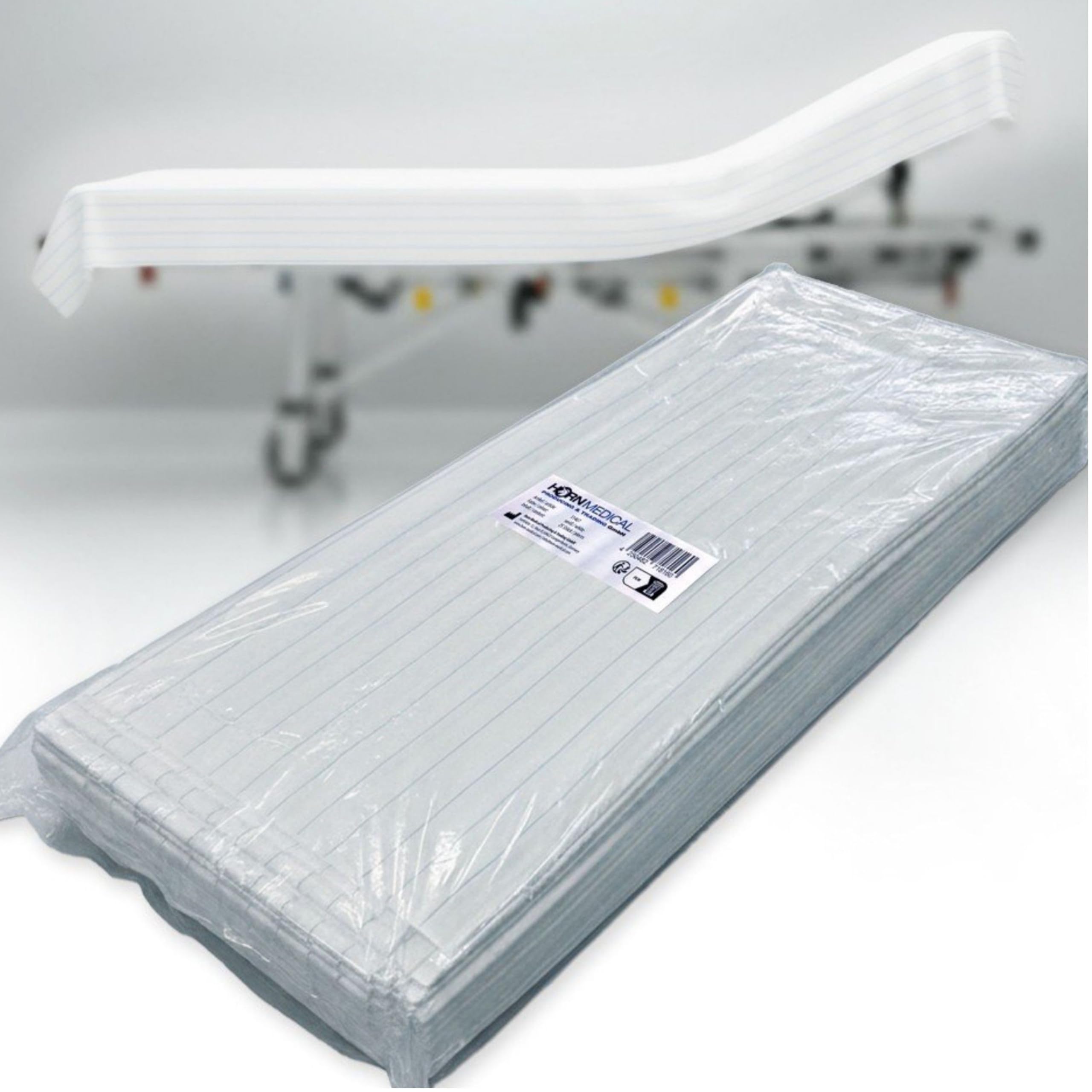 Einweg Trage-Laken/Liegenauflagen/Ärztekrepp/Untersuchungstisch-Papier/Massageauflage - weiß, robust, reißfest, wasserabweisend 80 x 210cm (100)