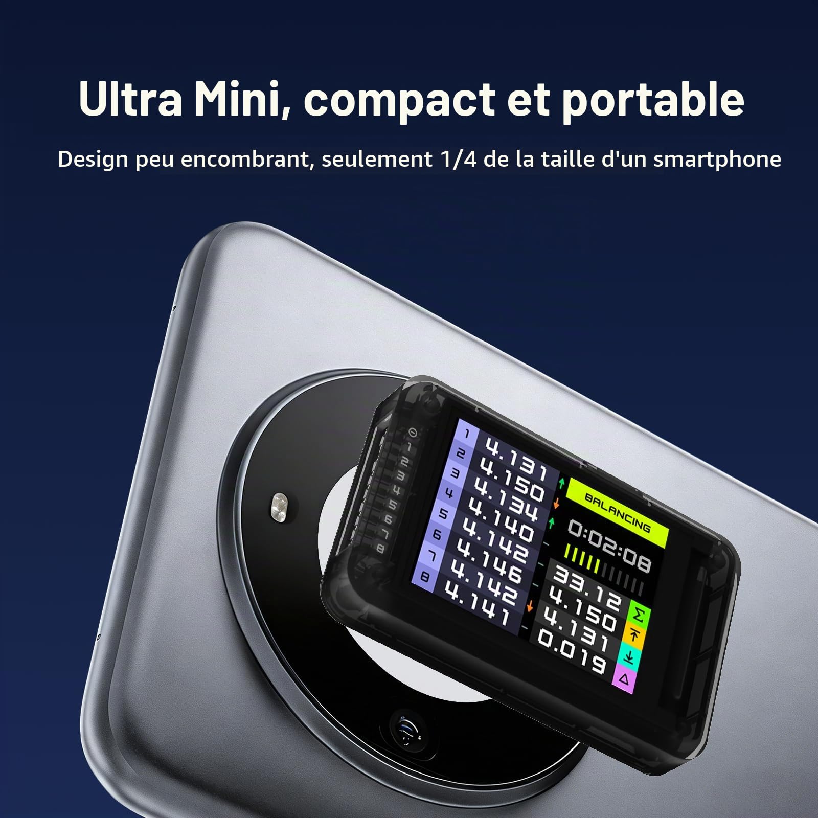 ISDT BL8 Testeur de batterie LiPo 2S-8S Smart Active Balancer XH2.54 Testeur de tension de cellules pour batteries RC avec application d'écran couleur de haute précision et télécommande