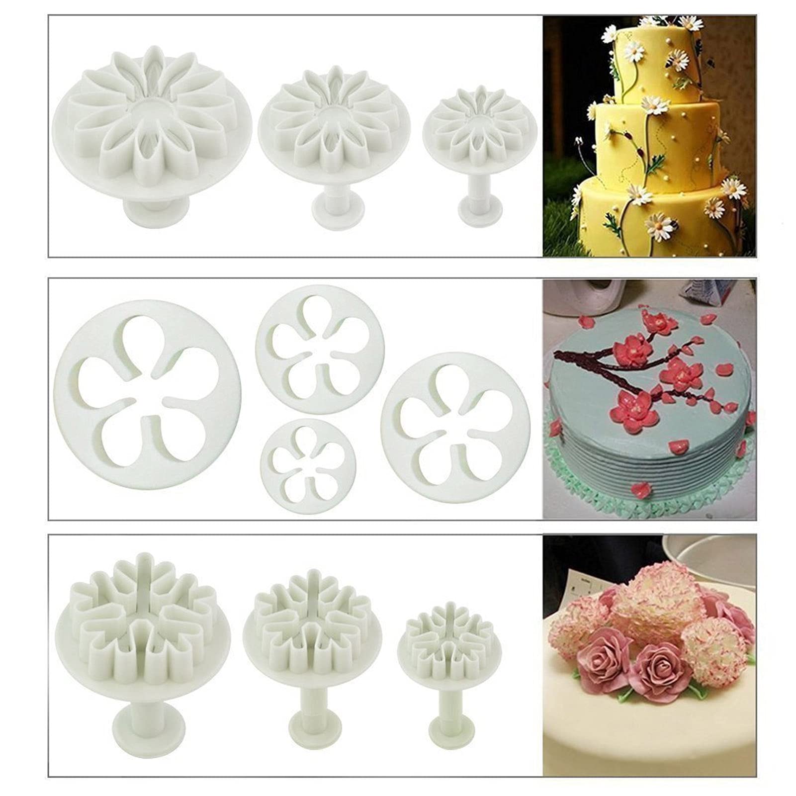 68 Moldes para Fondant,Moldes para Repujado,Juego de Herramientas para Tartas,Cortadores para Hornear de Primavera,F¨¢ciles de Limpiar,Moldes Postre Chocolate Pl¨¢stico Grado Alimentici