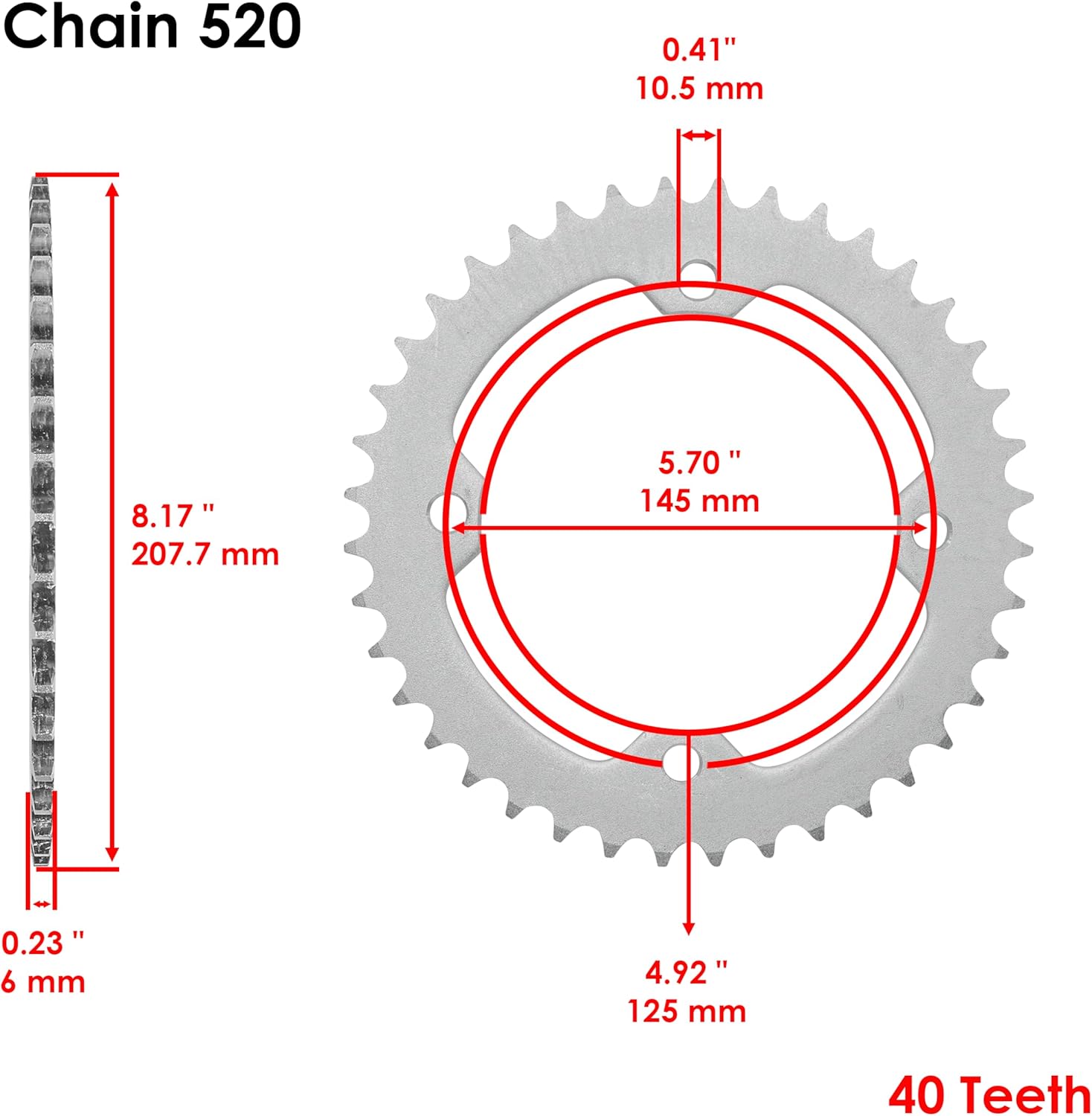 Caltric Black Drive Chain And Sprockets Kit Compatible with Yamaha Warrior 350 Yfm350X 1987 1988