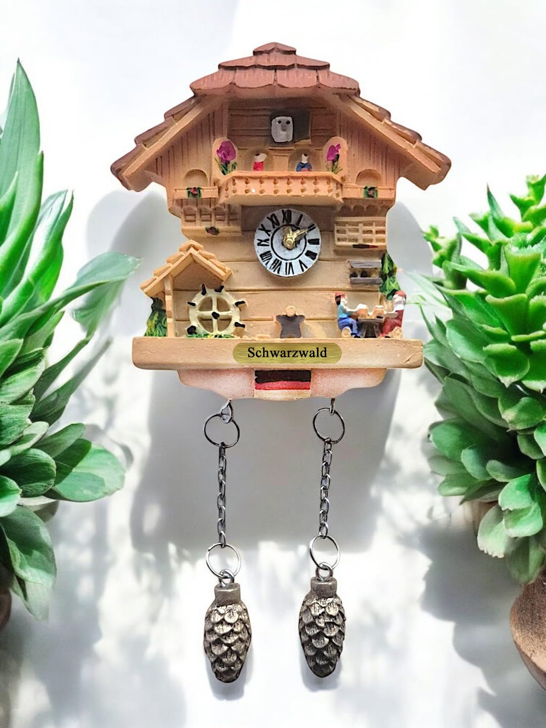 Ciffre Kuckucksuhr Magnet Polyresin Kühlschrank Beige Haus - Schwarzwald