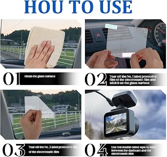 4 Pcs Electrostatic Sticker Mounting Dash Cam 4 Pcs Double-Sided Sticker for Windshield Dashcam Car Windshield Electrostatic Film Reusable Weatherproof Electrostatics Stickers
