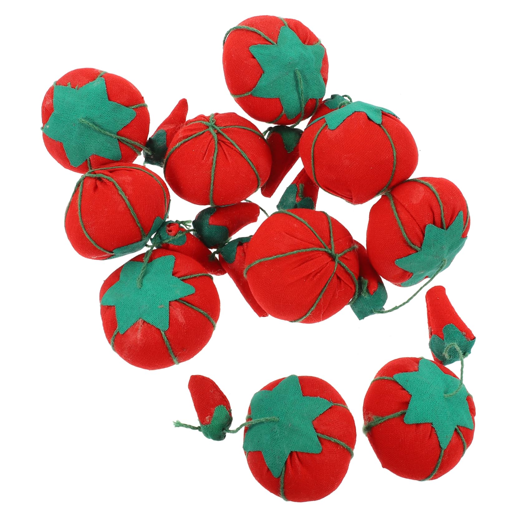 Beatifufu 10Pcs Tomato Shaped Pin Cushion Compact Sewing for Easy to Carry for Beginners and Professionals for Sewing Cross Stitch and Embroidery