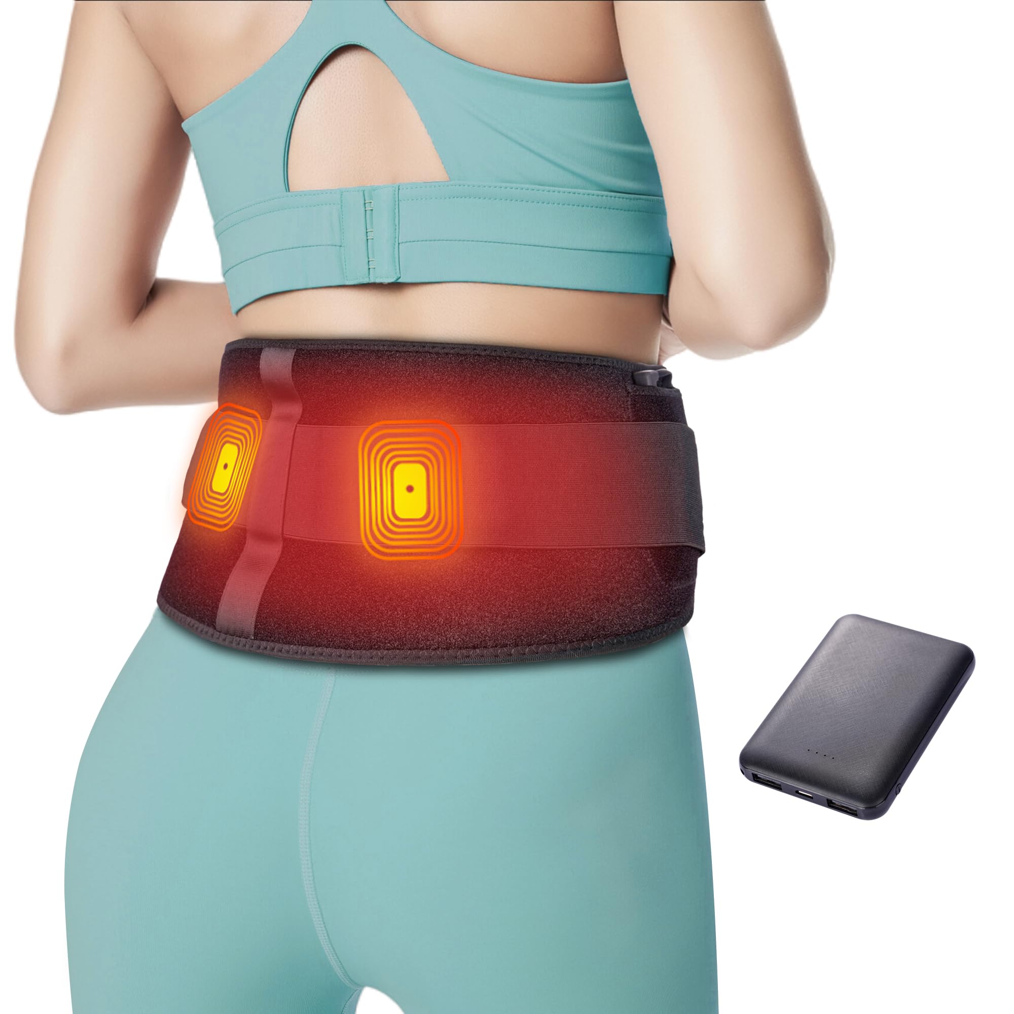 BESTEK Manta Electrica Lumbar con 3 Modos Calefacción Rápida Y Masaje Almohadilla Esterilla Electrica para Almohadilla Abdominal Dolor Menstrual,Columna Lumbar,Abdomen,Espalda para Aliviar el Dolor