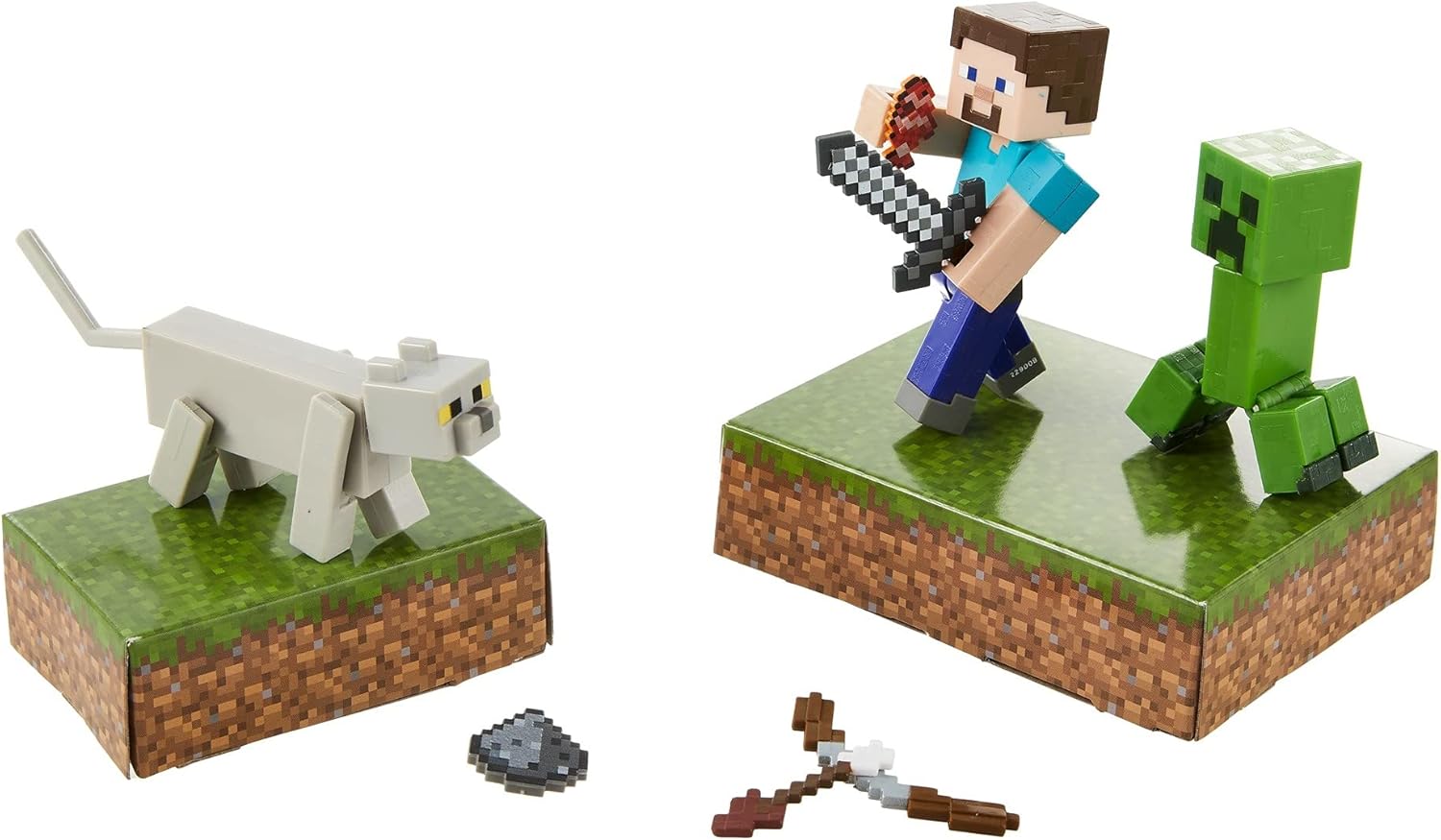 Mattel Minecraft Scaredy Creeper Story Pack with Figures, Weapons, Accessories & Papercraft Environment Blocks, Complete Battle & Action Play in a Box, Toy for Kids Ages 6 Years and Older - Image 4