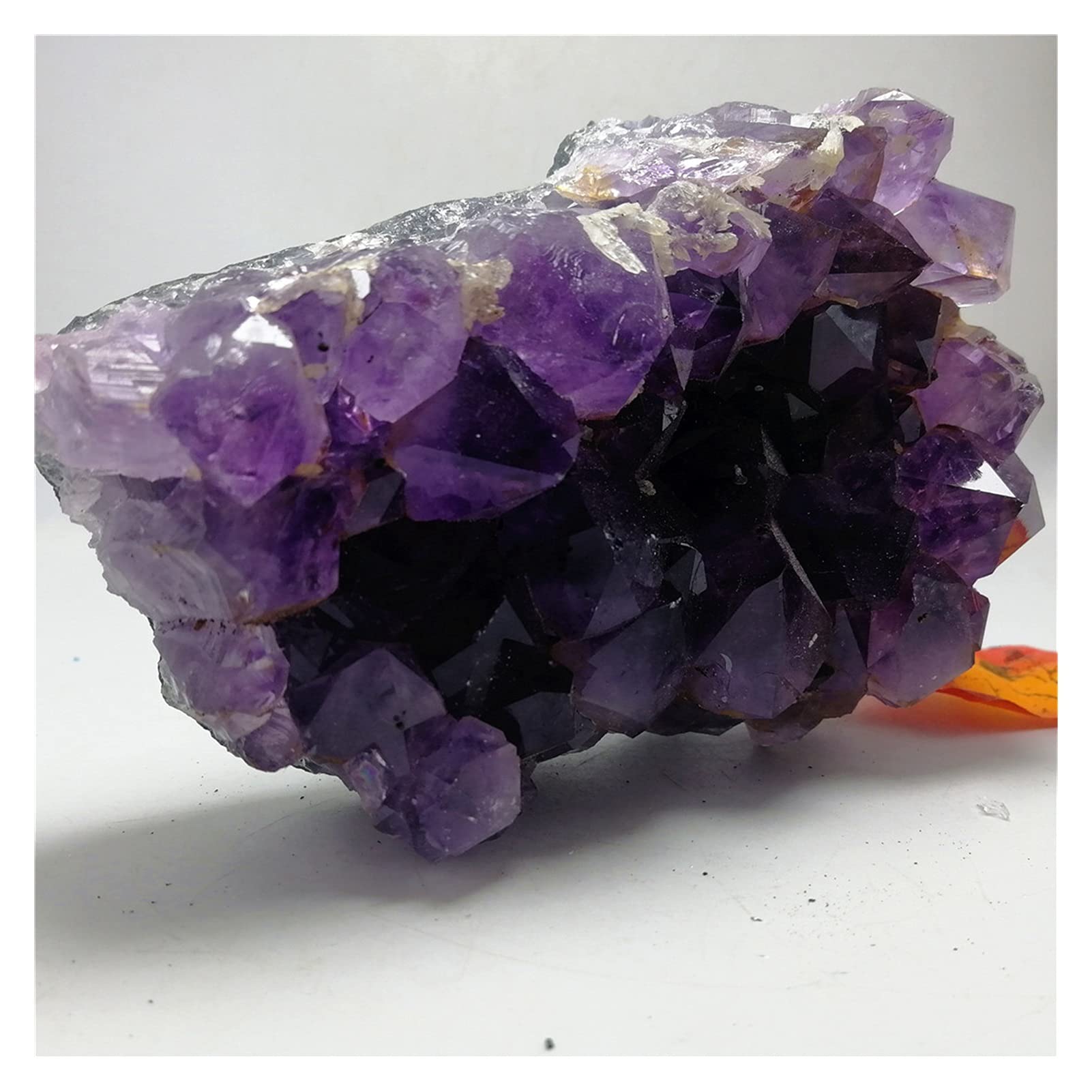 GEILSK Cristal Natural en Bruto Cúmulo de geoda de Amatista Natural Caliente Cúmulo de Amatista de geoda de Cristal de Piedra de Cuarzo púrpura for la decoración del hogar (Size : 100-200g)