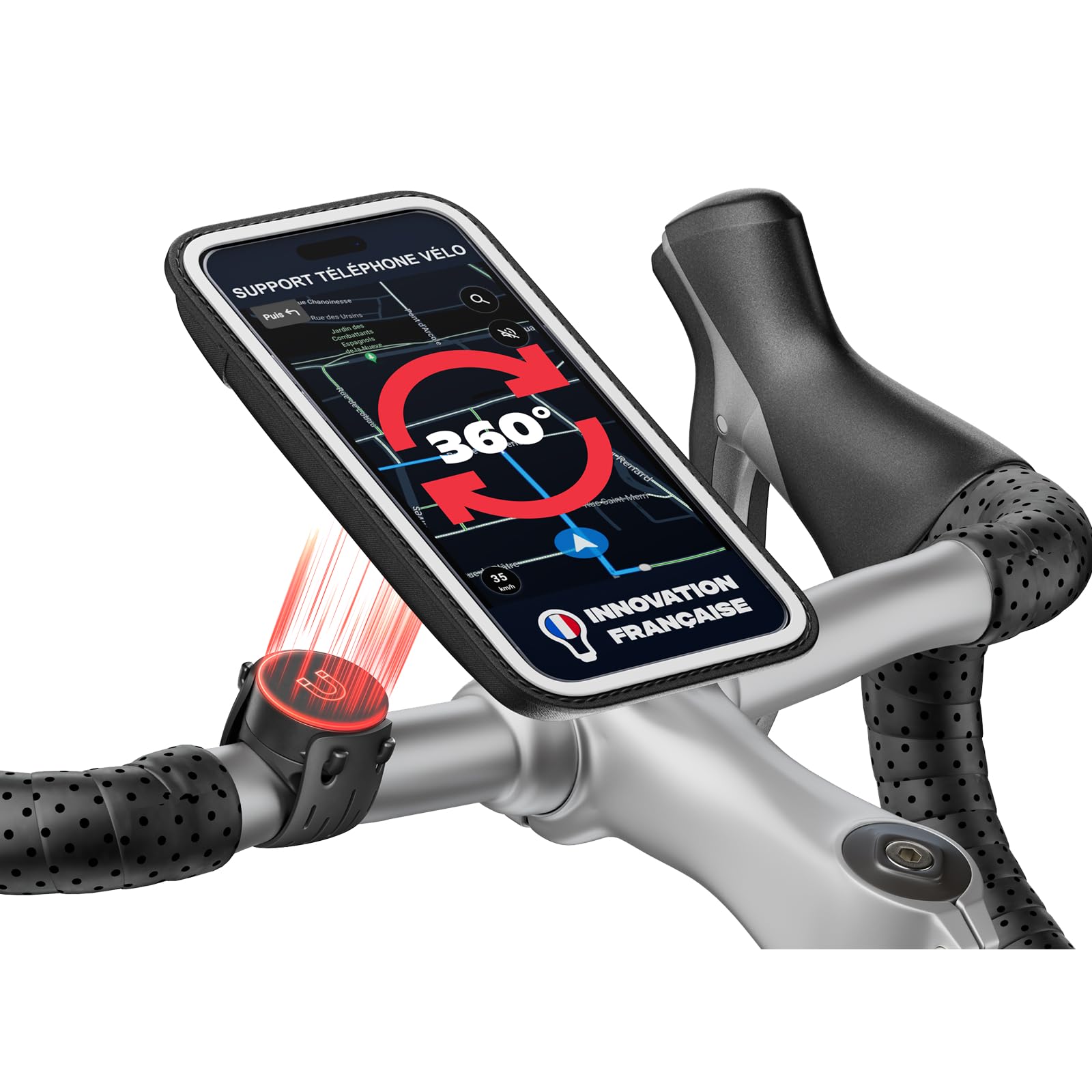 Shapeheart - Soporte movil bicicleta magnético con funda amovible | Soporte móvil bicicleta, patinete, moto | Universal | Impermeable | Anti Vibracion