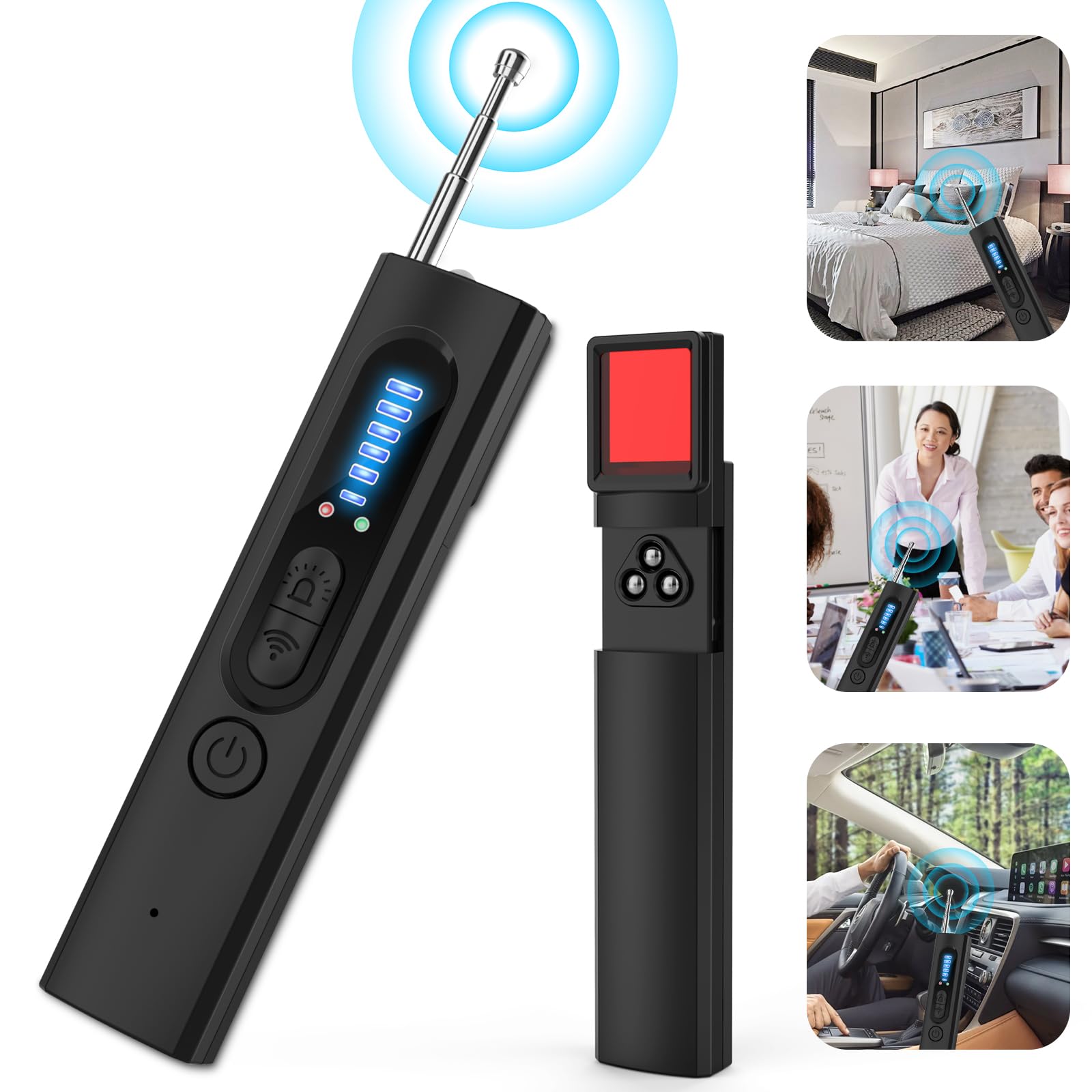Bedbug Detector, KIMTAR Hidden Camera Detector RF Hidden Camera Finder Anti Recording Detectors GPS Tracker Detector 6 Levels Sensitivity for Office Hotel Home-image-47