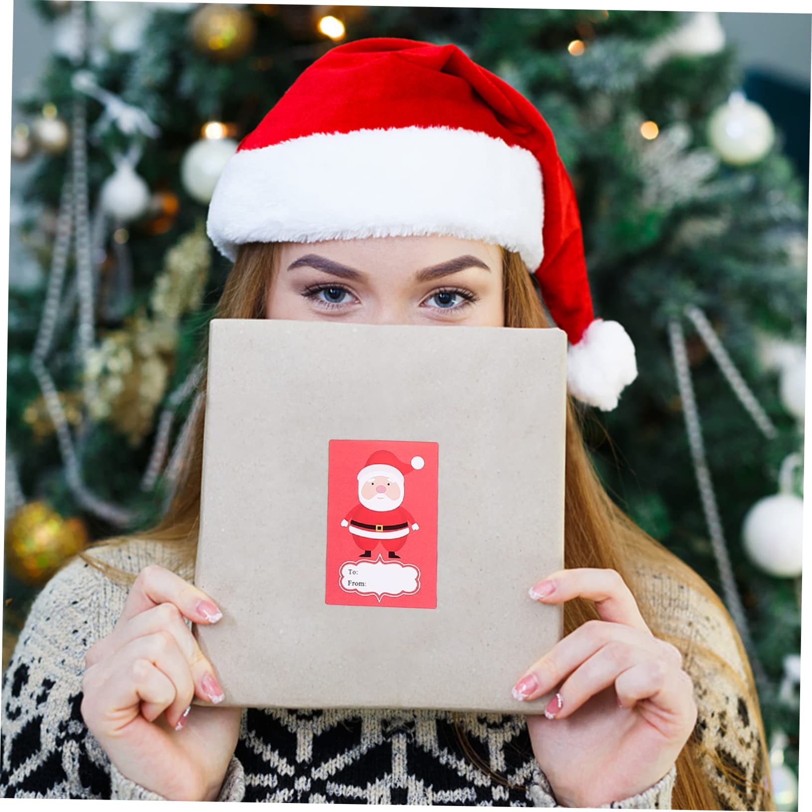 NUOBESTY 5 Juegos Etiqueta Pegatinas Papel Adhesivo Imprimible Decoración Navideña Artículos Navideños Christmas Stickers Calcomanías De Sobres Navideños Calcomanías De Navidad 2 Rollos * 5