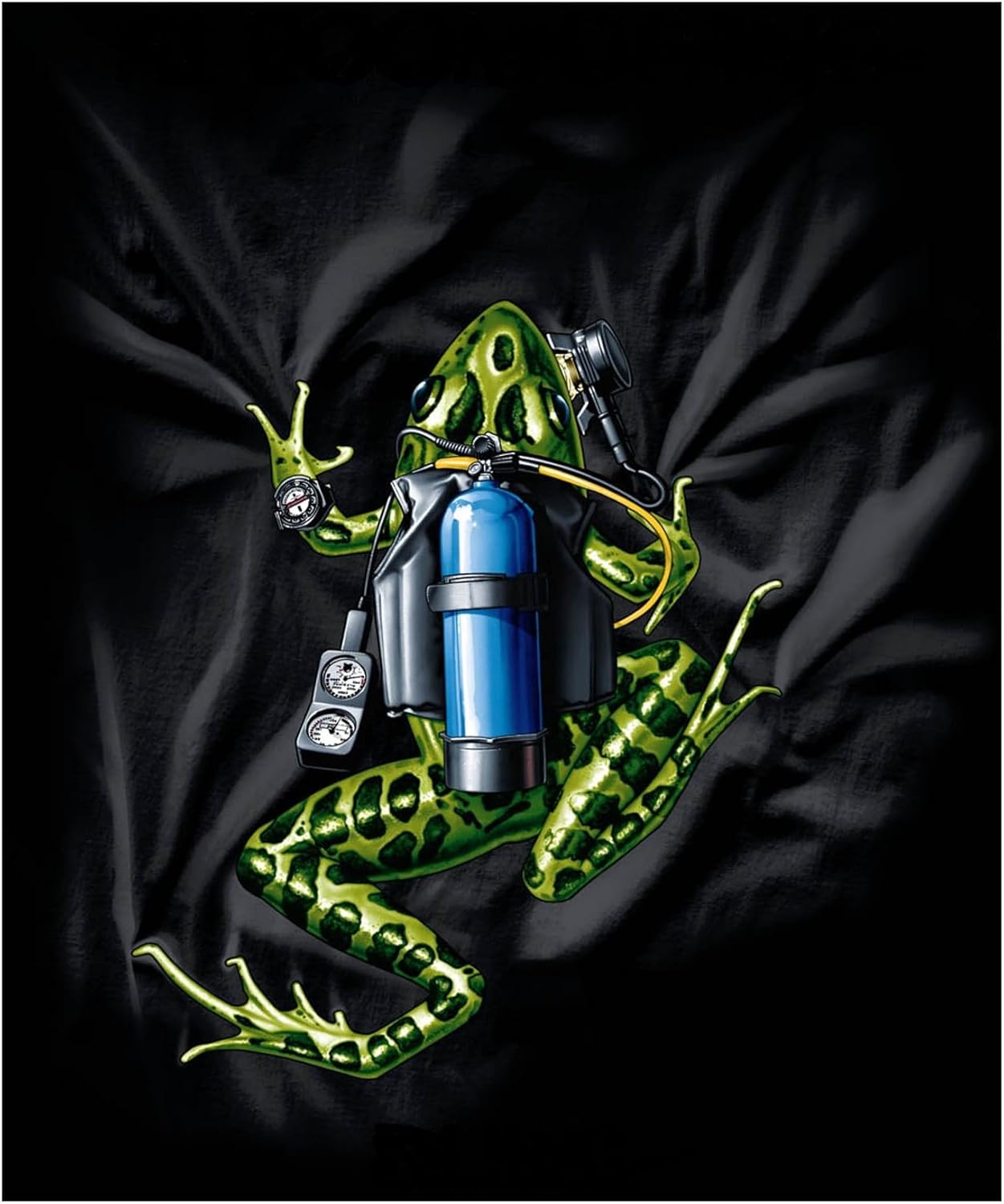 Amphibious Outfitters Scuba Frog T-Shirt, Black - 3X-Large