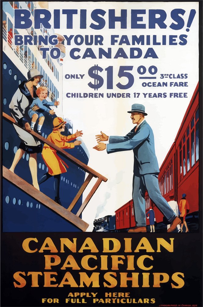 Poster Canadien Pacifique Steamships A2 - Affiche Vintage Voyage Art Deco Multicolore
