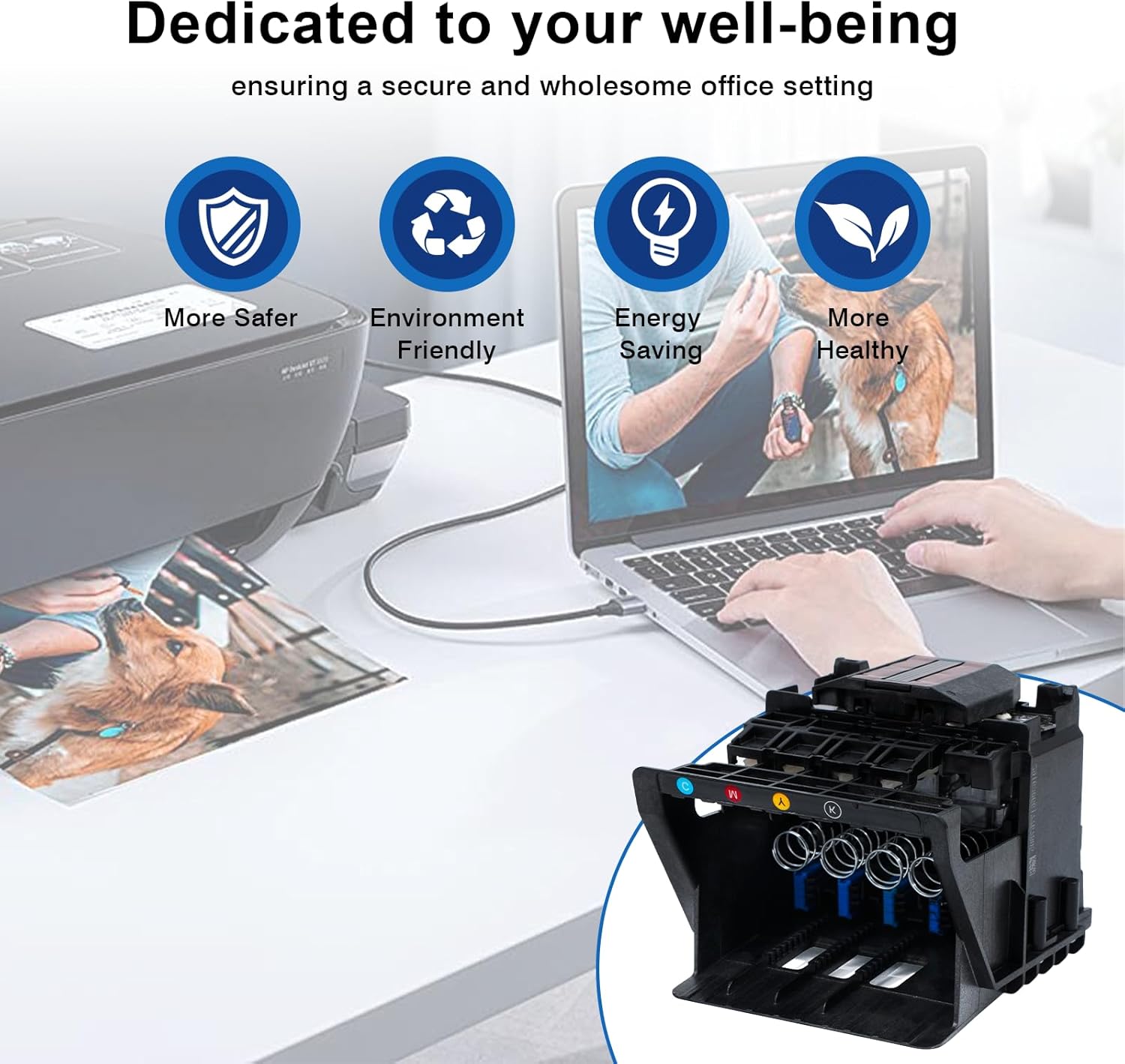 950/951 Printhead Replacement for HP 950/951 Printhead Compatible with HP Officejet Pro 8100 8600 8610 8620 8650 8630 8625 8635 8640 8700 250DW 251DW 276DW Printer