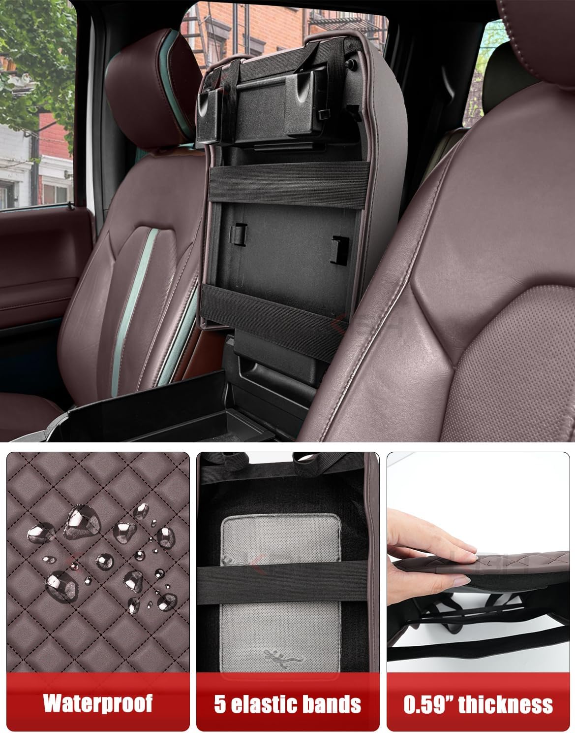  Center Console Armrest Cover for 2015-2020 Ford F150 Platinum, 2017-2022 F250-F550, 2018-2024 Expedition, Bucket Seat, PU Leather Arm Rest Cushion Pad, Anti-Scratch (Not for Other Models) thumbnail