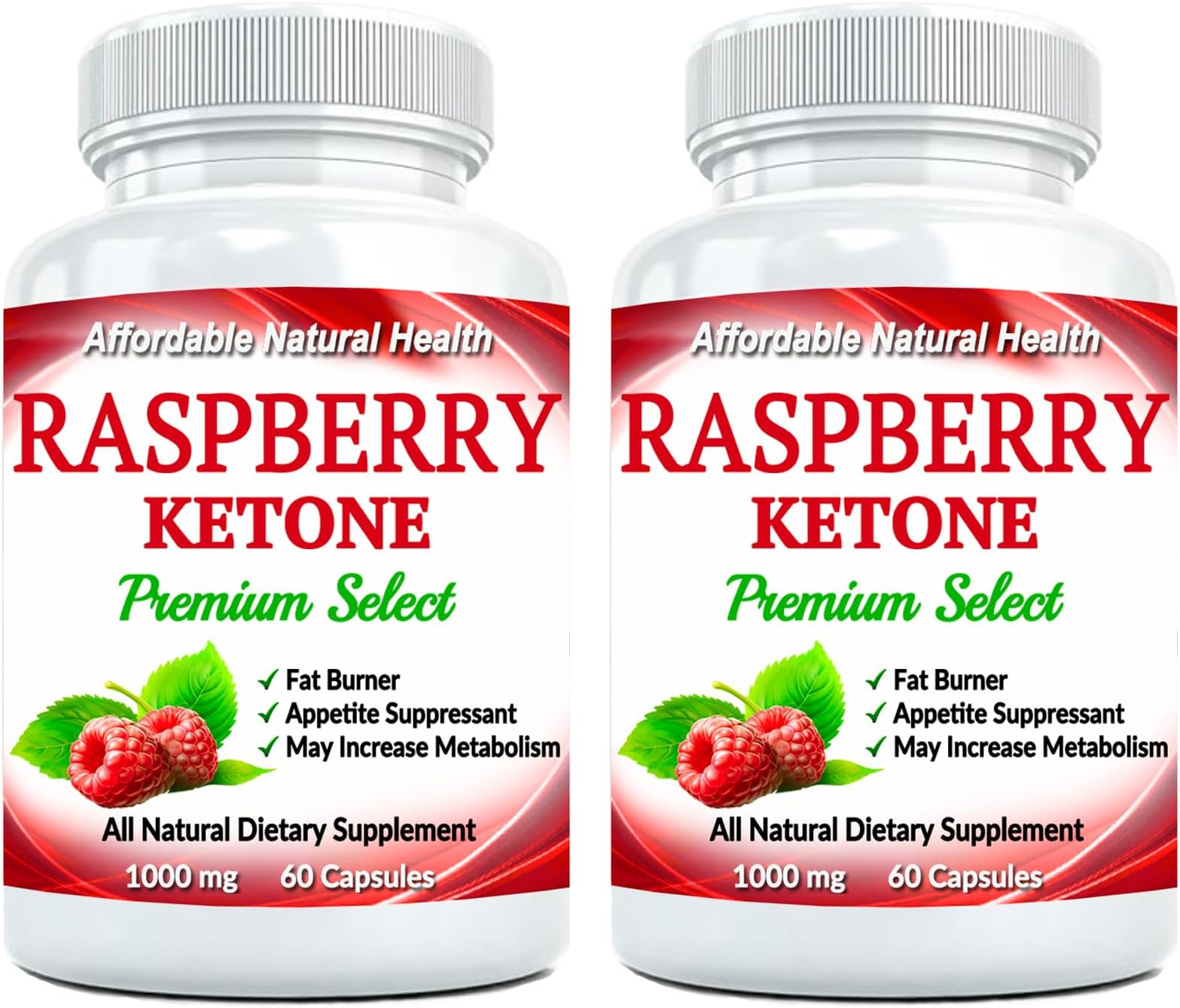 Raspberry Ketone Capsules, All-Natural Formula, May Support Active Healthy Lifestyle, 1000 mg Supplement, 120 Capsules, 4 Month Supply, Vegan, GMO and Glucose Free