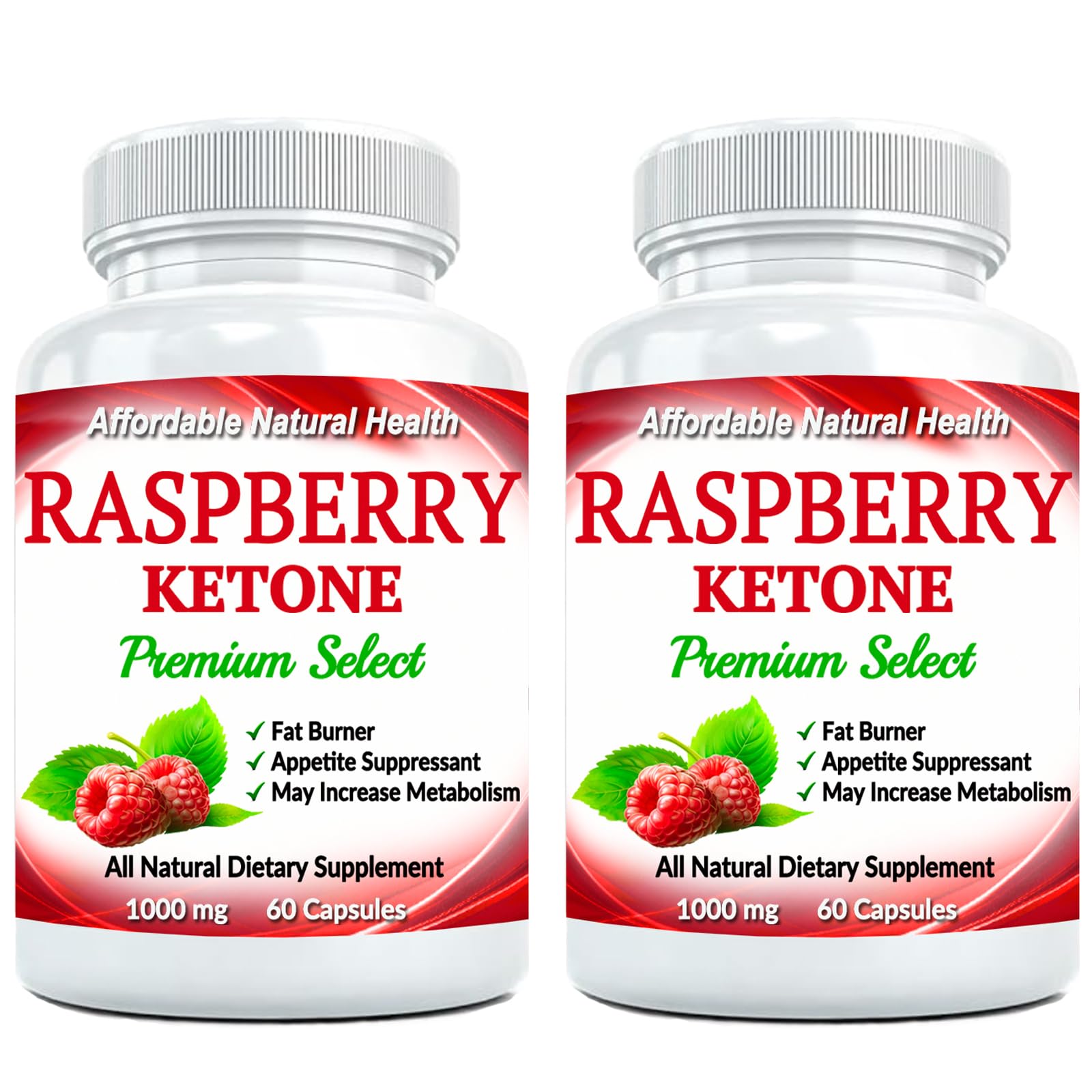 Raspberry Ketone Capsules, All-Natural Formula, May Support Active Healthy Lifestyle, 1000 mg Supplement, 120 Capsules, 4 Month Supply, Vegan, GMO and Glucose Free