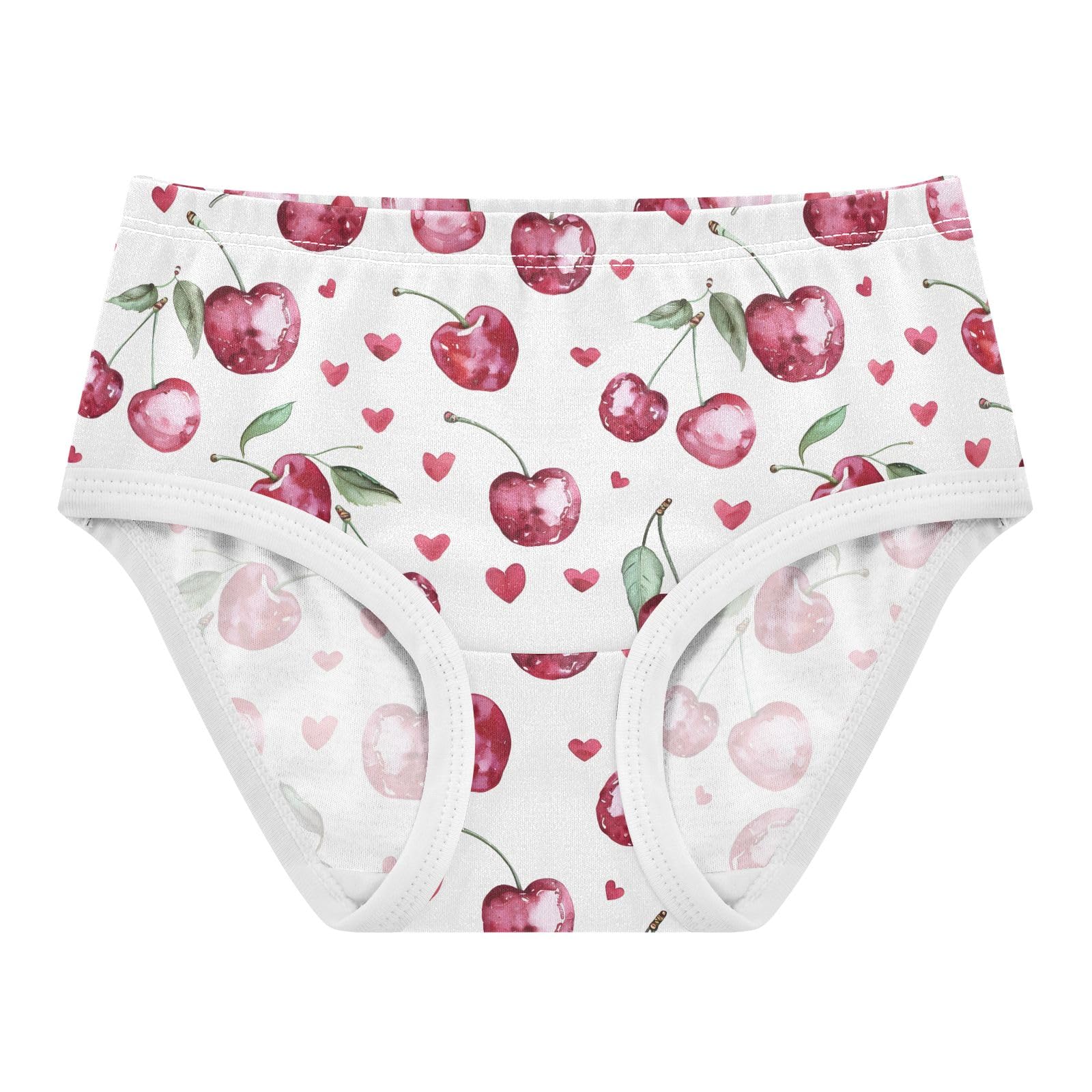 ALAZA Toddler Girls Cotton Hipster Underwear Soft Cherry Carmine 2 Pack 2T