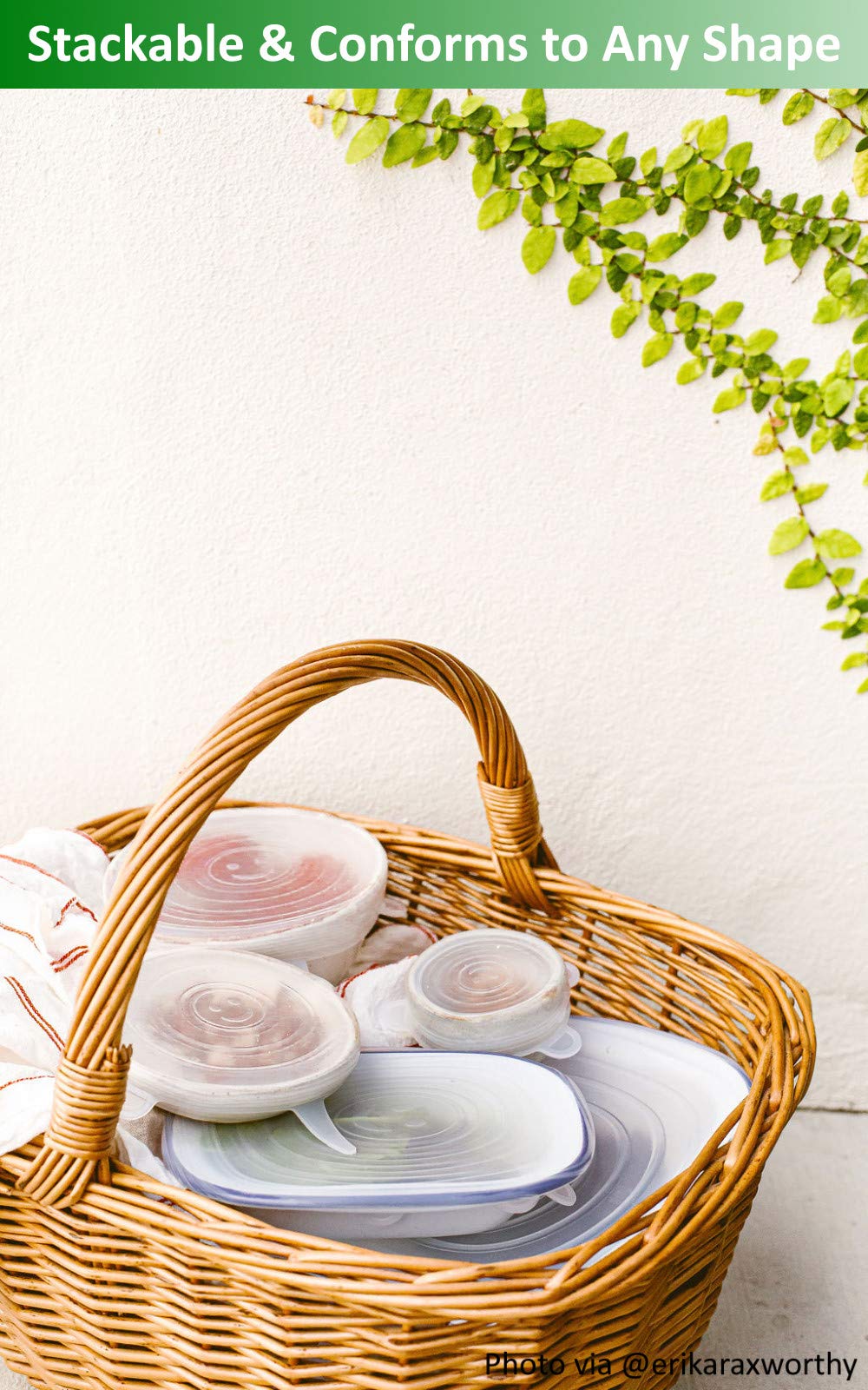 altCookingHub Silicone Stretch Lids - 6-Pack, 5.5 Inch, BPA Free, Leakproof, Reusable Lids for Various Shapes