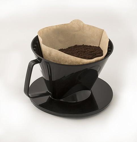Miniatura 3 de Fino Cono de filtro de infusión de café vertido tamaño número 1 negro prepara de 1 a 2 porciones