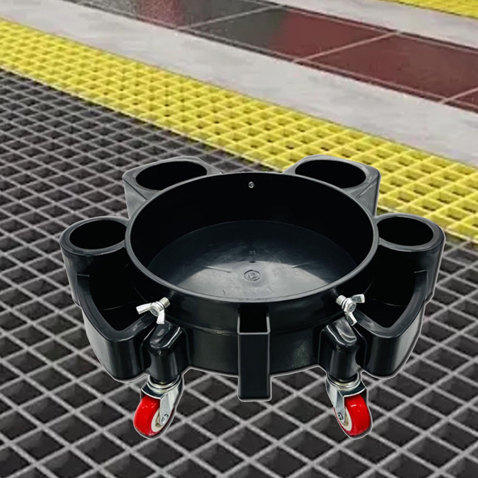 Carrello Porta-secchio con 5 Ruote Piroettanti, Secchio Professionale per La Pulizia di Autolavaggi.