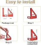 Beslands 3D Multi Angle Measuring Ruler, 22.5-90 Degree High Precision Carpenter Square Woodworking Triangle Ruler Protractor Scriber 3D Square Tool with Angle Position Pin(Red)