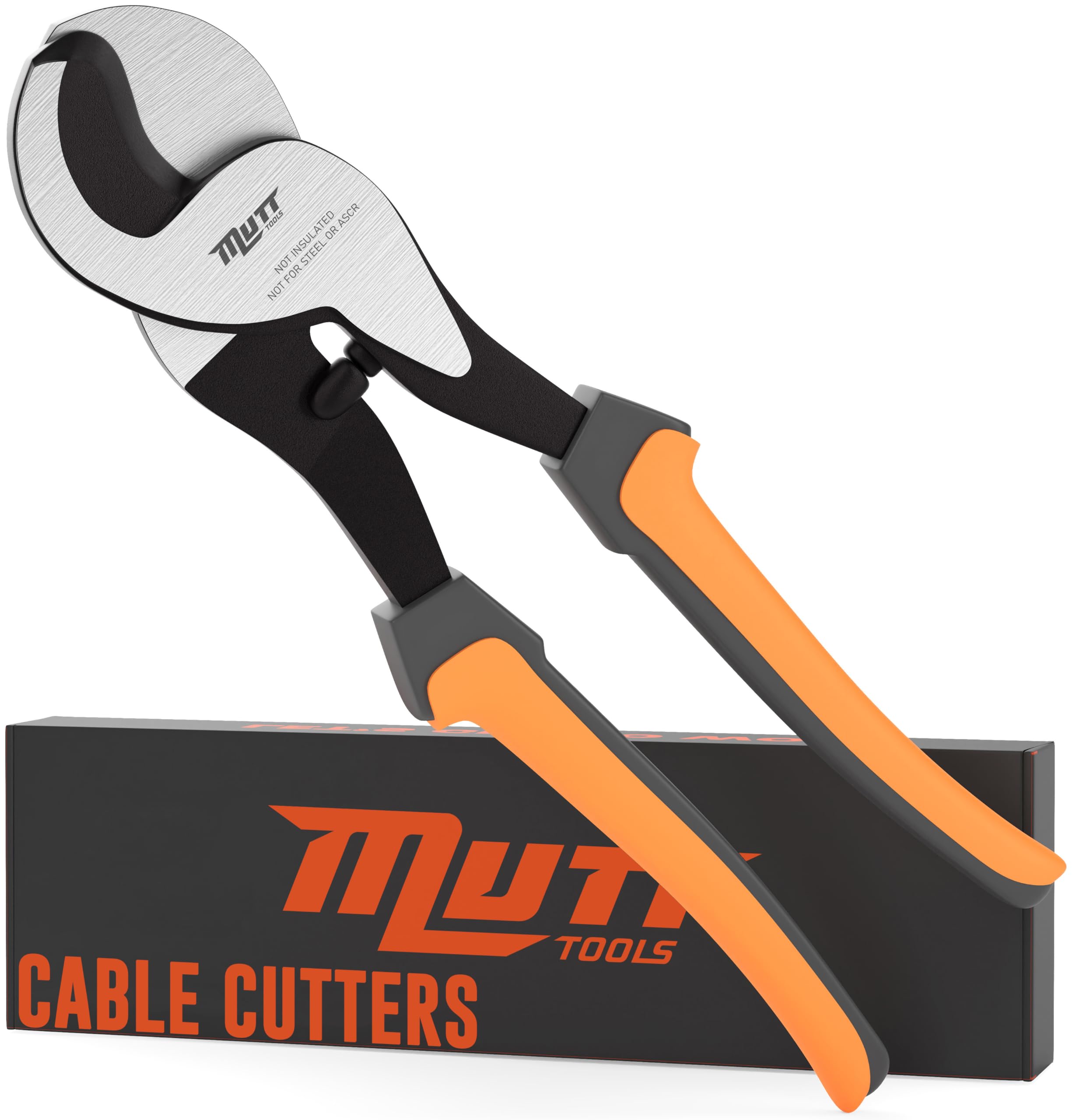 Mutt Tools 10 Inch Heavy Duty Cable Cutters for Electrical Wire - Professional Cable Shears for Copper & Aluminum - Cuts up to 2/0 Wire - Cable Cutter with Ergonomic Grip
