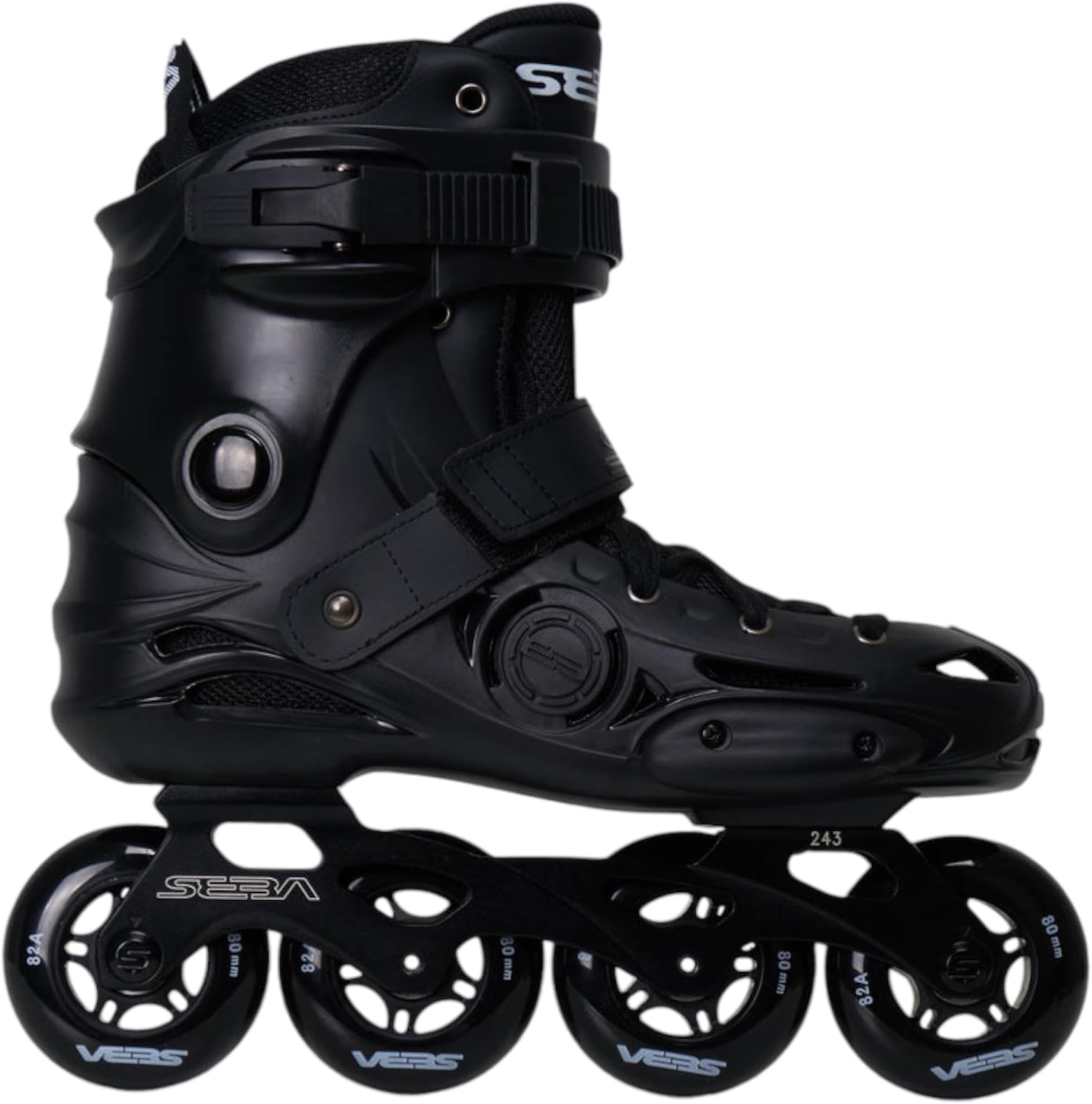 SEBA E3 – 80 BLACK.Inline Skates for Adult, Professional Single Row Roller Blades Speed Skating Shoes, Upgrade Wheel and Performance Skates with No Physical Brake