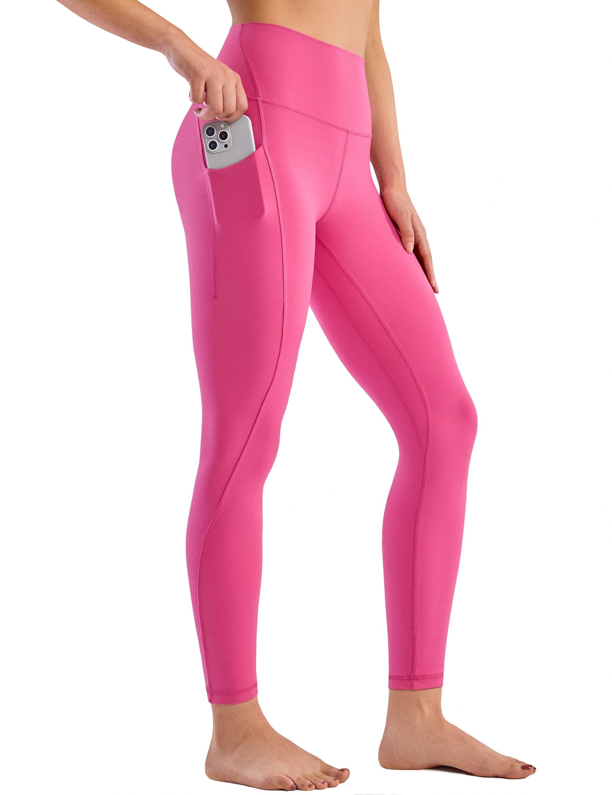 Baydi Women's Carmine Rose Clouduxi Workout Leggings With Pockets For 25"