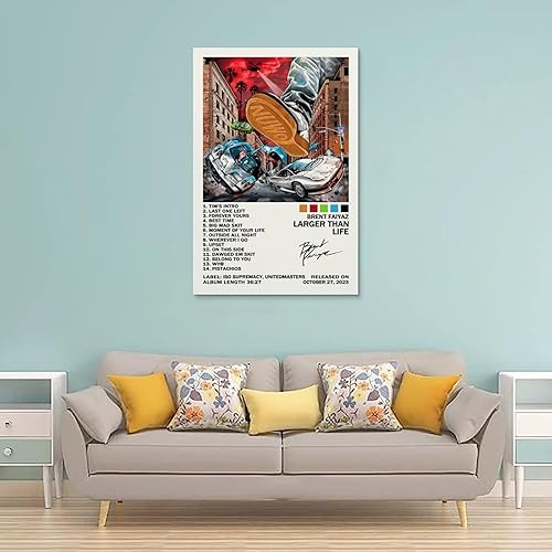 Miniatura 2 de VIRIVI Brent - Póster de Faiyaz "Más grande que la vida", arte de pared, para sala de estar, dormitorio, pintura de 12 x 18 pulgadas (11.8 x 17.7 in)