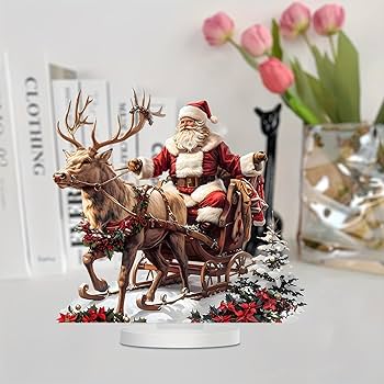 クリスマス　サンタクロースとトナカイのフィギュアセット Amazon.co.jp: トナカイそりサンタコレクターミニチュア-2D