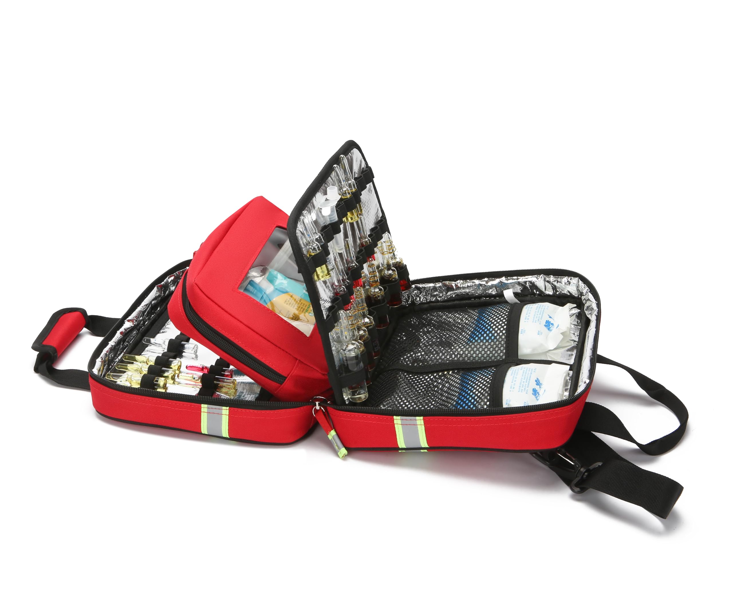 Kit per traumi medici di emergenza, borsa isolante refrigerata impermeabile, borsa di pronto soccorso per casa, auto, campeggio, viaggi, escursionismo, sport e emergenze all'aperto., Rosso