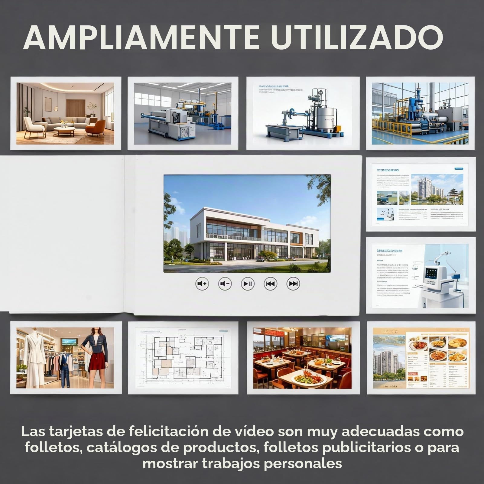 Tarjeta De Felicitación con Vídeo, Tarjeta con Visualización De Vídeo, álbum De Vídeos, Folleto De Vídeo, Libro De Vídeos De Boda para Aniversario, Navidad, Boda, Regalo De Cumpleaños(7in)