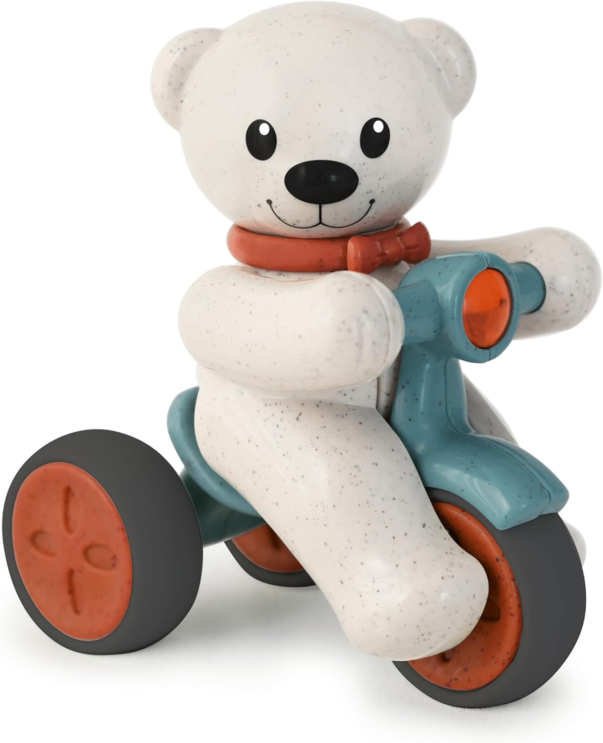 Tolo Push and Go Teddy | Interactive Toddler Toy | Press Head to Activate Movement | Clicking Turning Head and Rattling Sound | Develops Dexterity, Coordination | 12+ Months