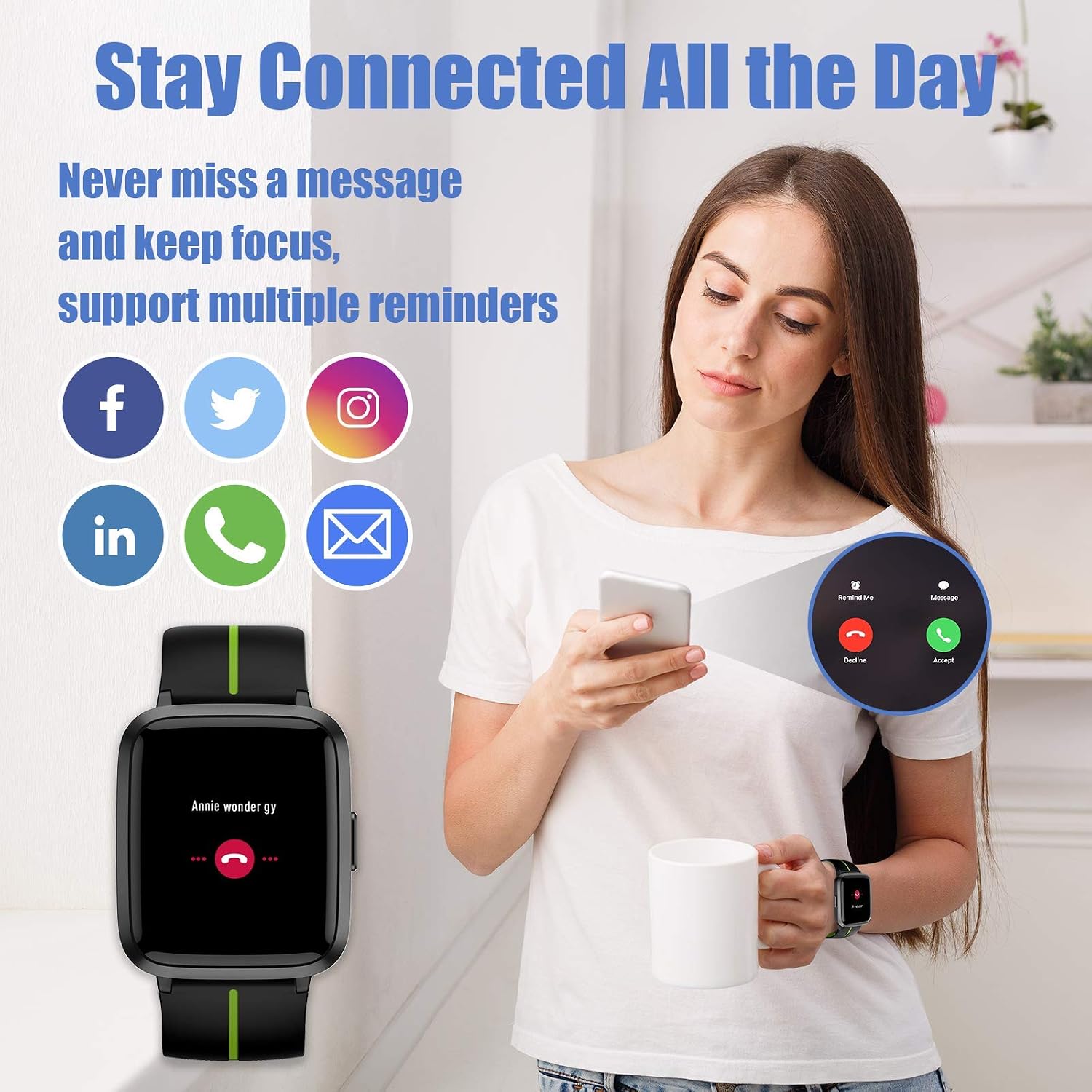 Best Deal Product AIKELA Smart Watch Fitness Tracker for Android Phones and Compatible iPhone, Smartwatch with Blood Oxygen Meter, Blood Pressure Monitor, 5ATM Swimming Waterproof, Fitness Watch for Women