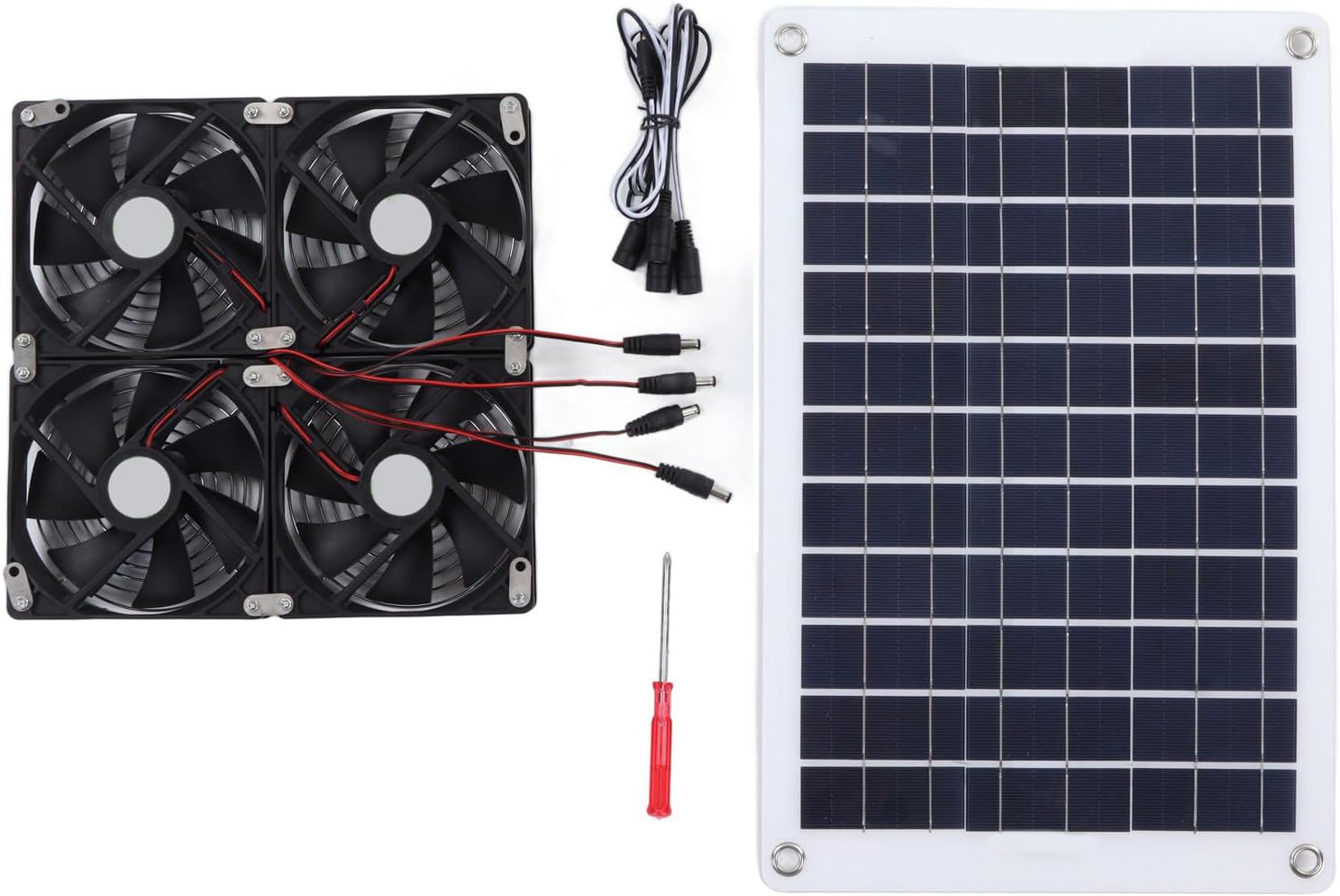 14inch Solar Exhaust Fan Small Ventilator Solar Panel Air Extractor for Dog Chicken House Greenhouse Outdoor Use