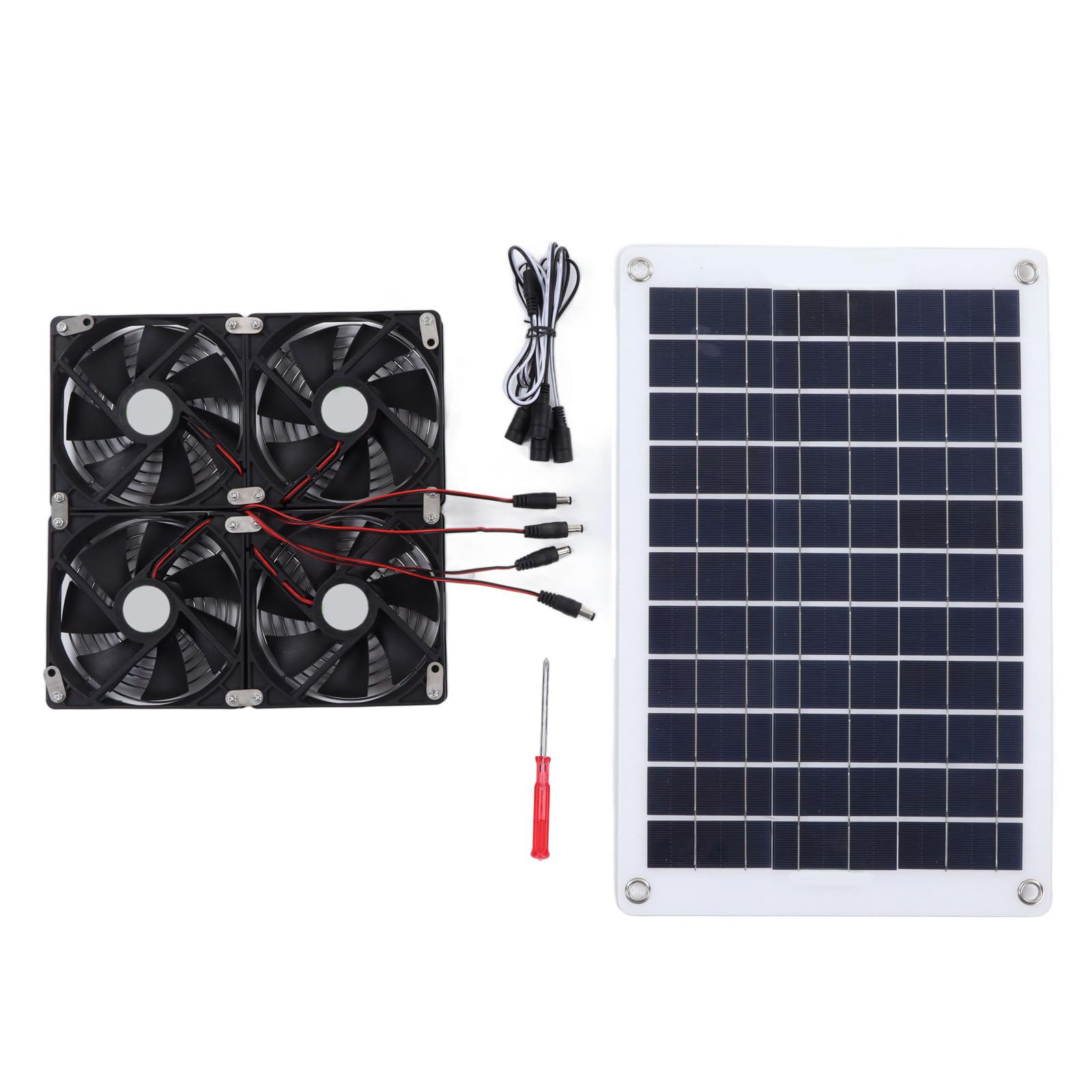 MINGLEA Solar Exhaust Fan 14inch Waterproof Solar Panel Fan for Outside Greenhouse Chicken House Pet House Shed Garage Ventilation